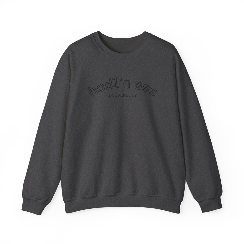 "hodl'n ass University" BITCOIN Sweatshirt — Crypto Humor Crewneck | Crypto Gift