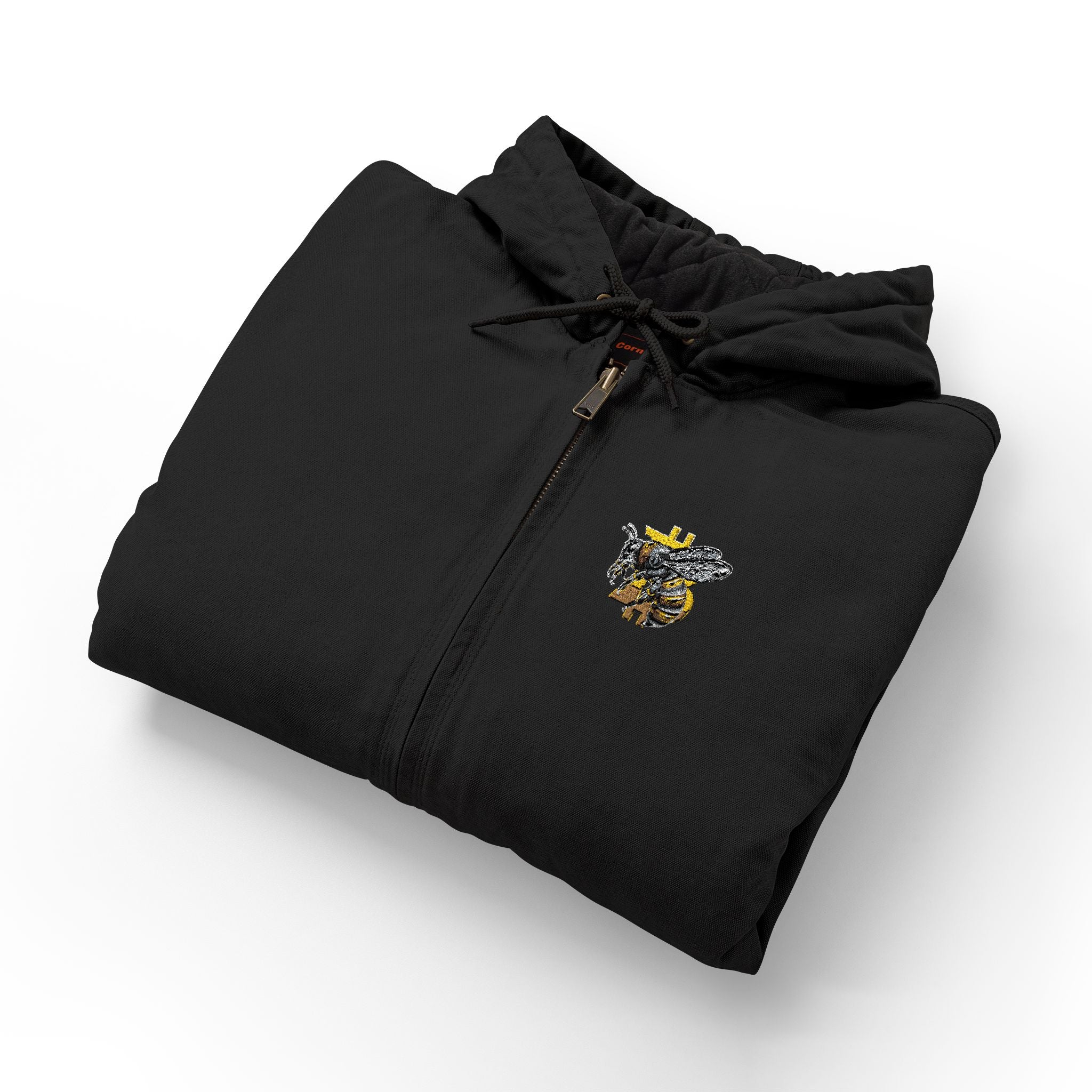 "CypherHornet-Bitcoin" Embroidered Work Jacket — CornerStone Duck Cloth Hooded Coat | Crypto Gift