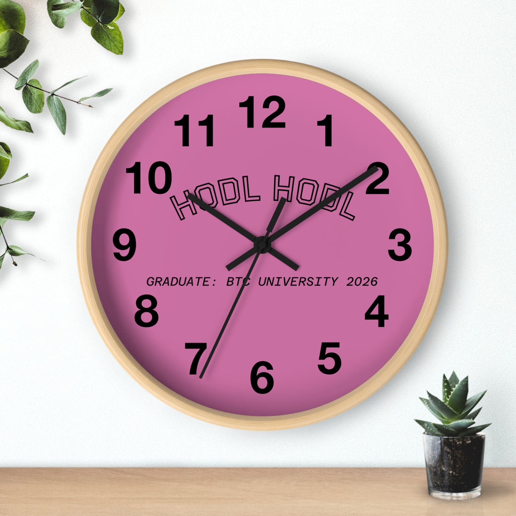 HODL HODL * Graduate: BTC University 2026 * Purple Black Hands Wall Clock — Crypto-Themed Home Decor Gift | Crypto Gift 198