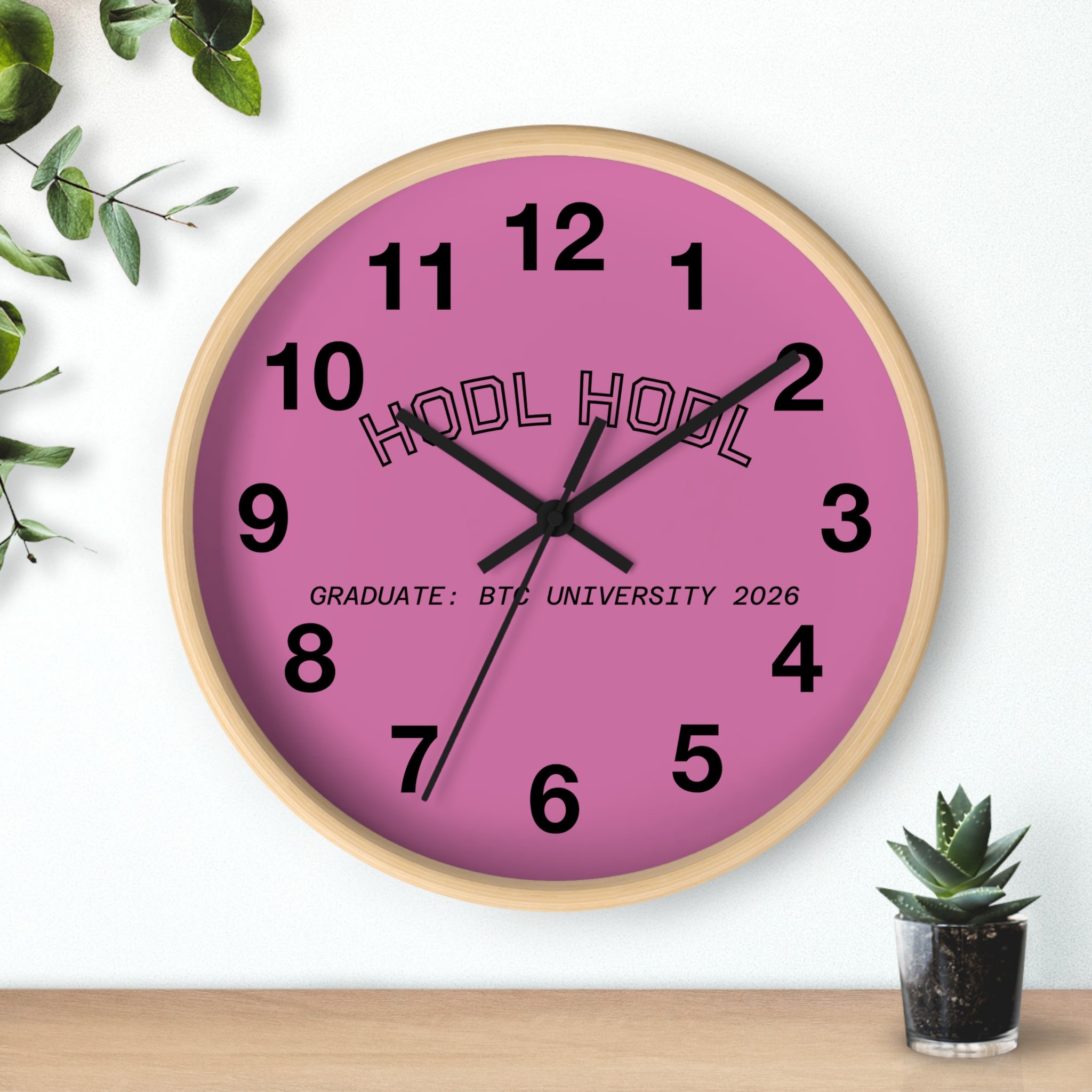 HODL HODL * Graduate: BTC University 2026 * Purple Black Hands Wall Clock — Crypto-Themed Home Decor Gift | Crypto Gift 198