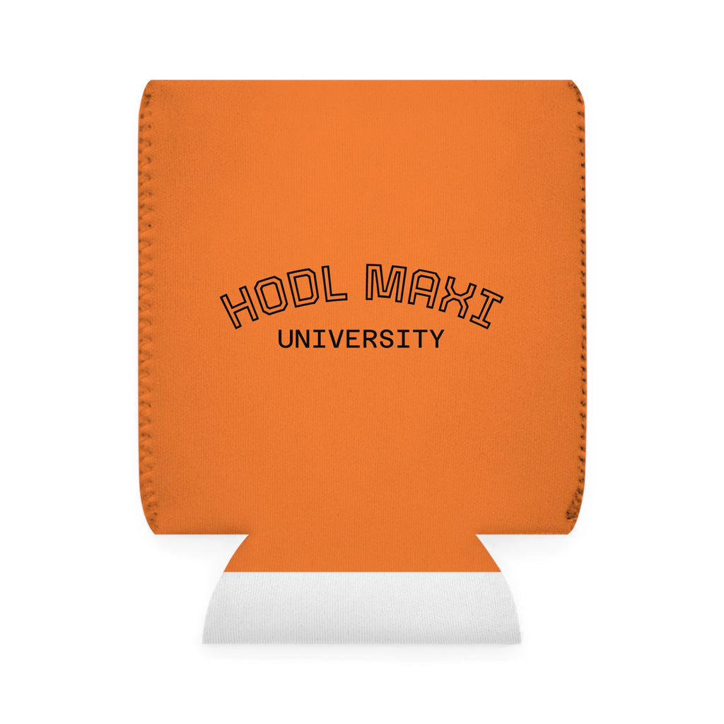"HODL'n ON Class of 2026" Bitcoin Can Cooler Sleeve — Orange Neoprene Beer Koozie | Crypto Gift