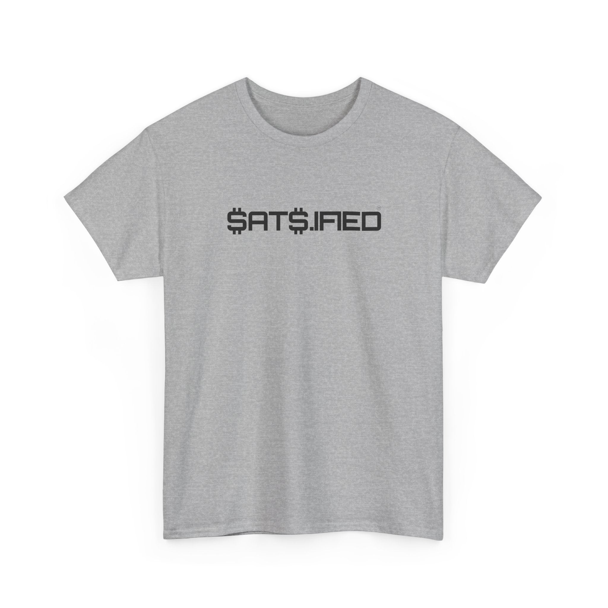 SATS.IFIED Minimalist Custom Design Black Ink Graphic Tee — Futuristic Tech Typography T-Shirt | Crypto Gift 91
