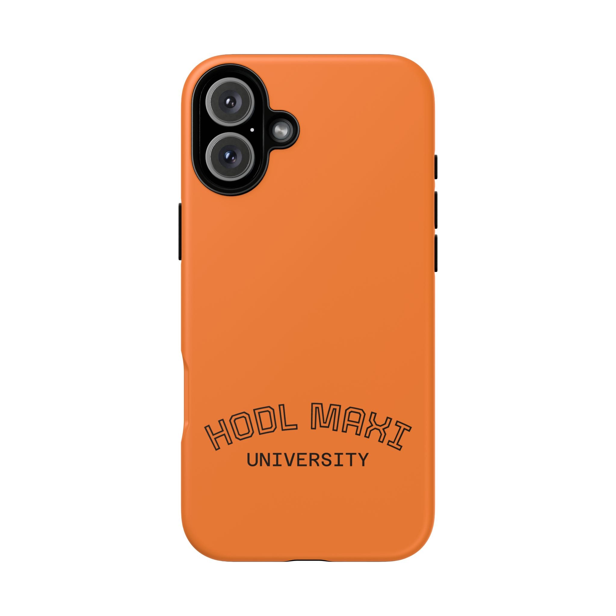 HODL MAXI University Phone Case — Orange Protective Crypto Design