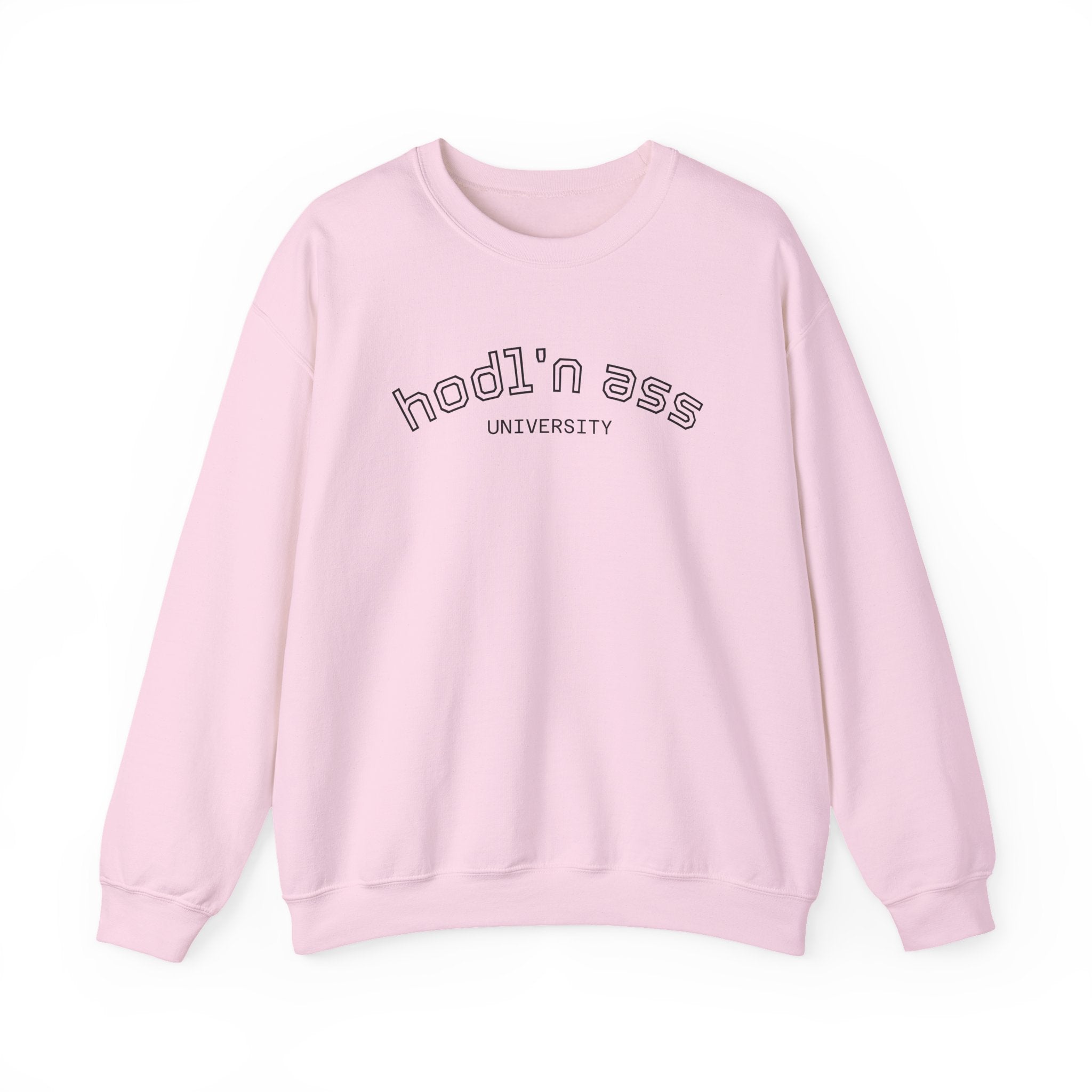 "hodl'n ass University" BITCOIN Sweatshirt — Crypto Humor Crewneck | Crypto Gift