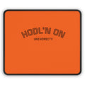 HODL'N ON University Gaming Mouse Pad — Orange Crypto Desk Mat