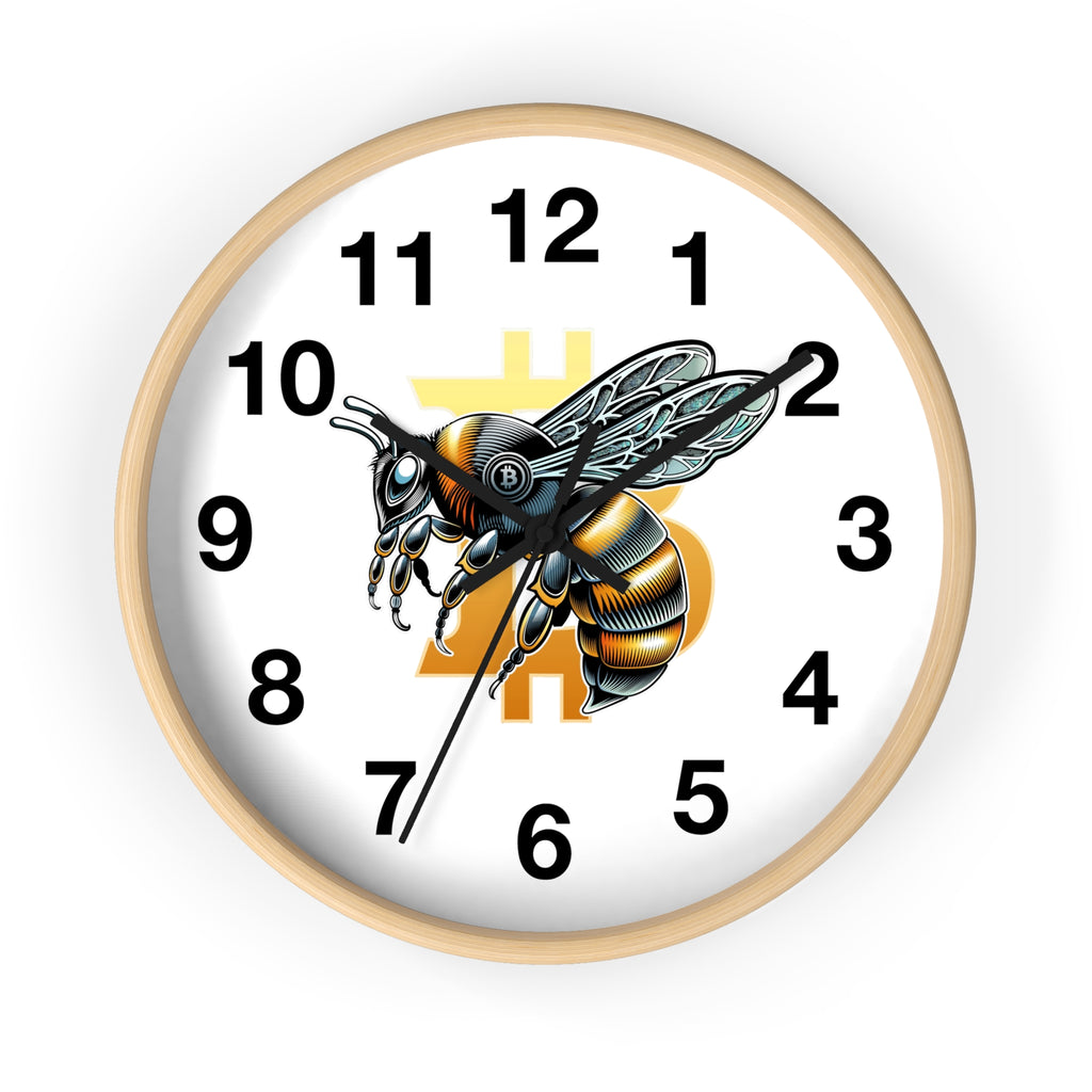 Bitcoin/CypherHornet  -  Decorative White Wall Clock for Home Office or Shop | Black Hands | Crypto Gift 202