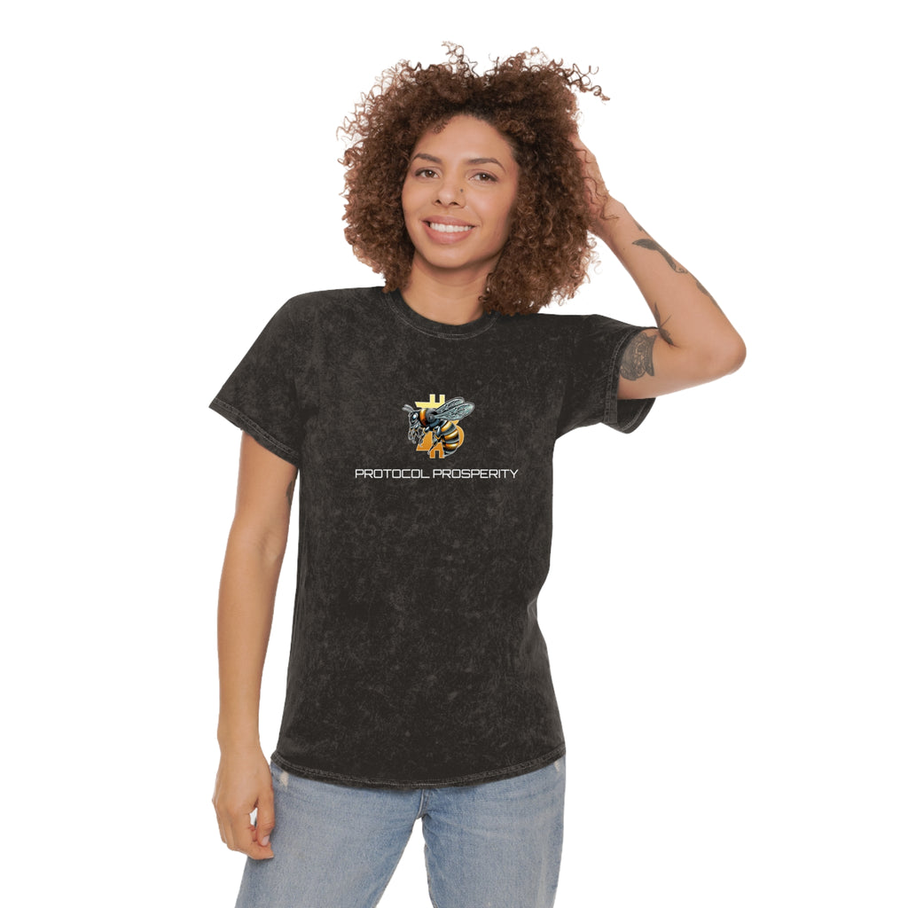 CypherHornet/Bitcoin Protocol Prosperity Mineral Wash T-Shirt - Easy Wear | Crypto Gift