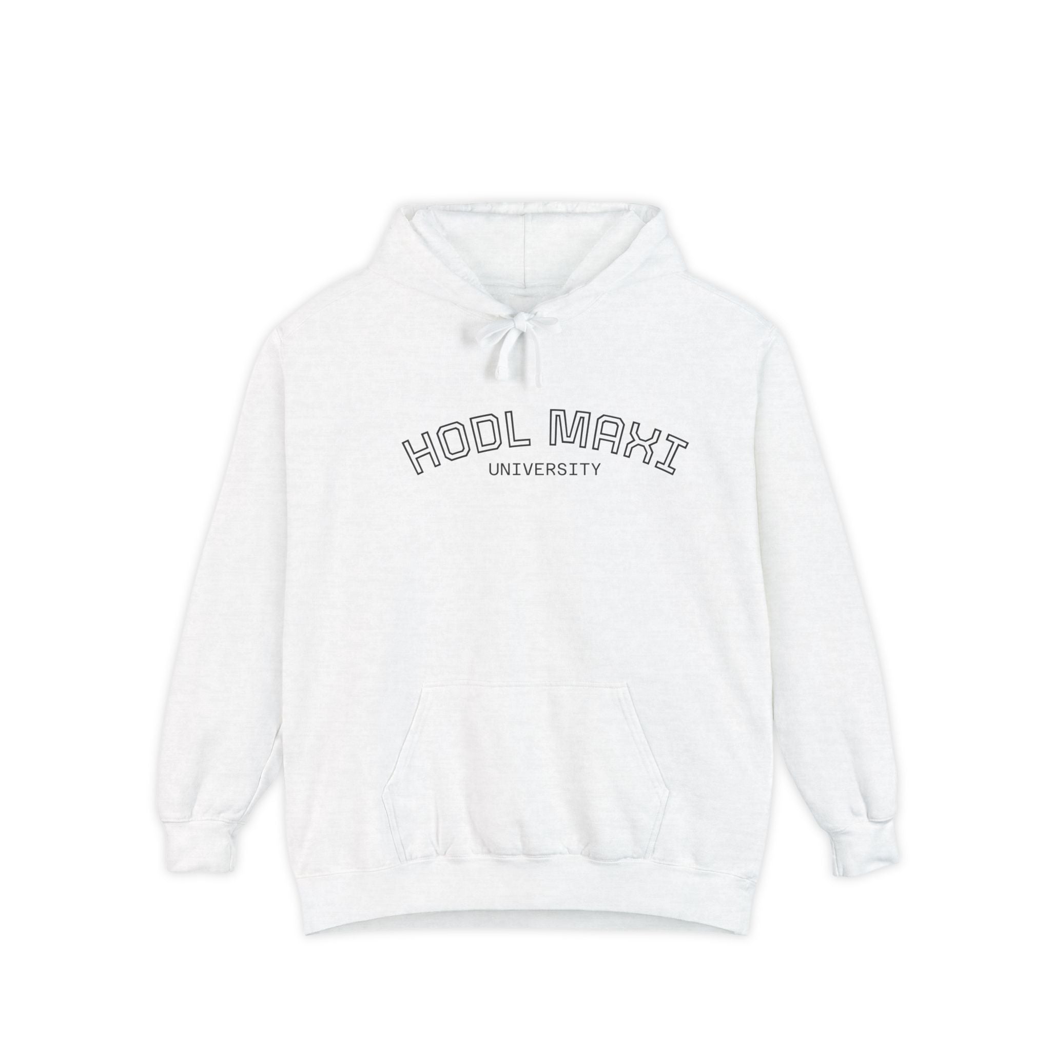 "HODL MAXI" - University Hoodie — Vintage Collegiate Garment-Dyed Pullover