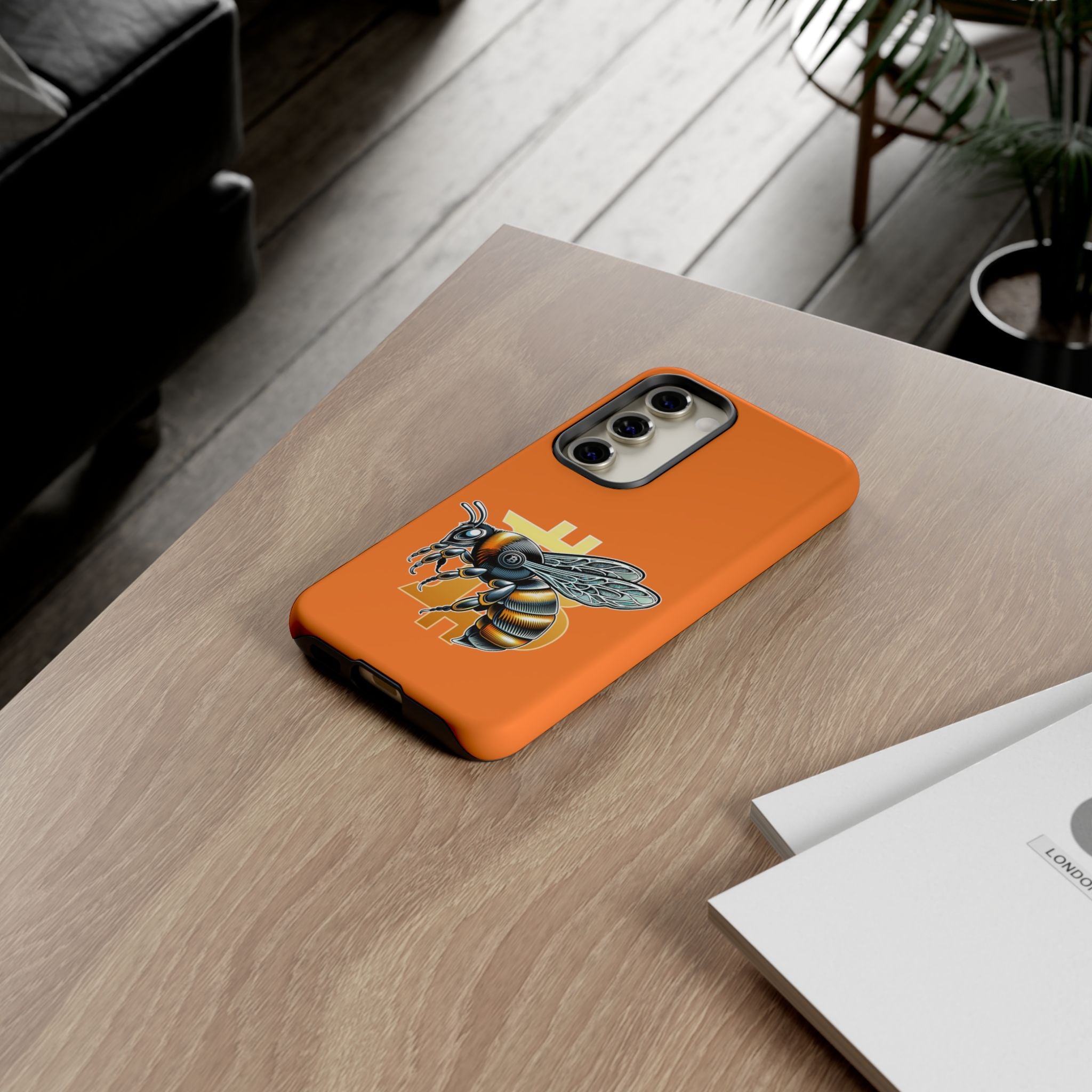"CypherHornet-Bitcoin" Designer Phone Case - Bright Orange Protective Smartphone Cover | Crypto Gift