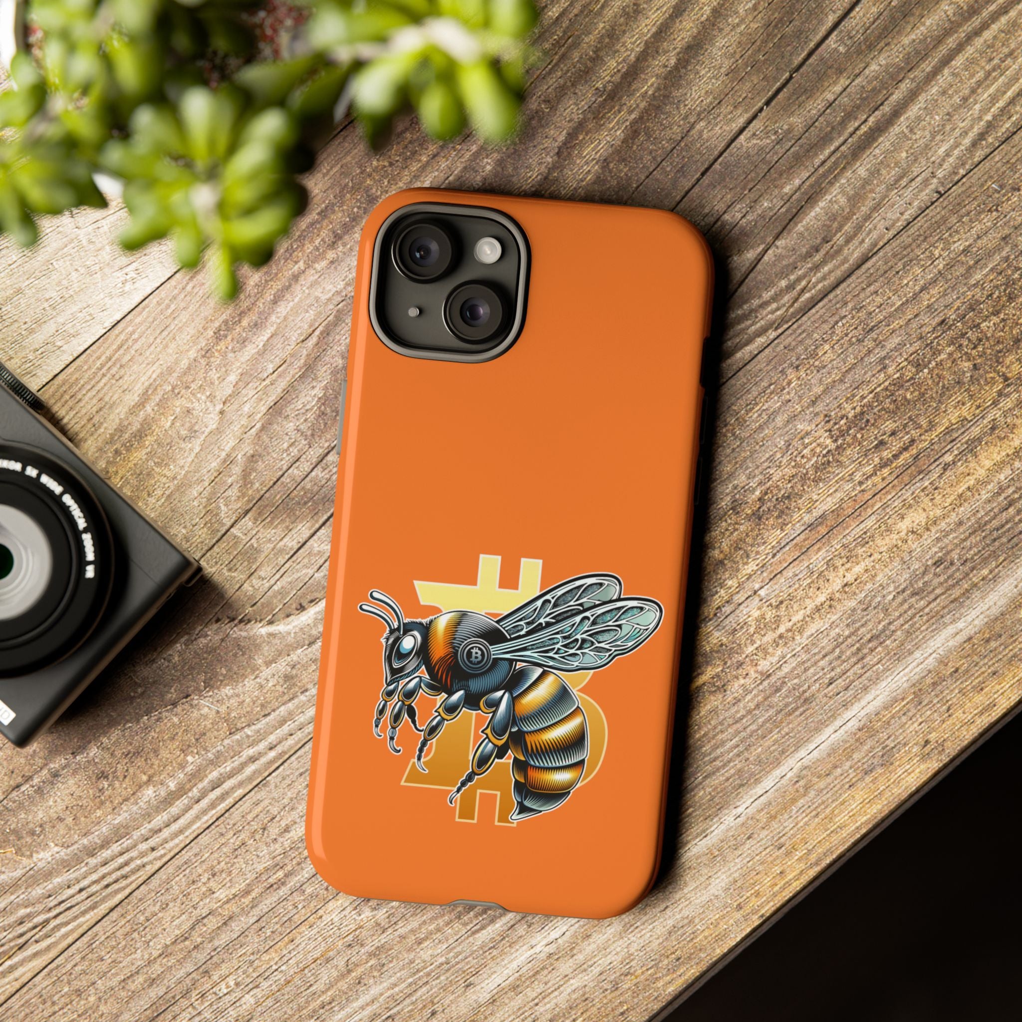 "CypherHornet-Bitcoin" Designer Phone Case - Bright Orange Protective Smartphone Cover | Crypto Gift