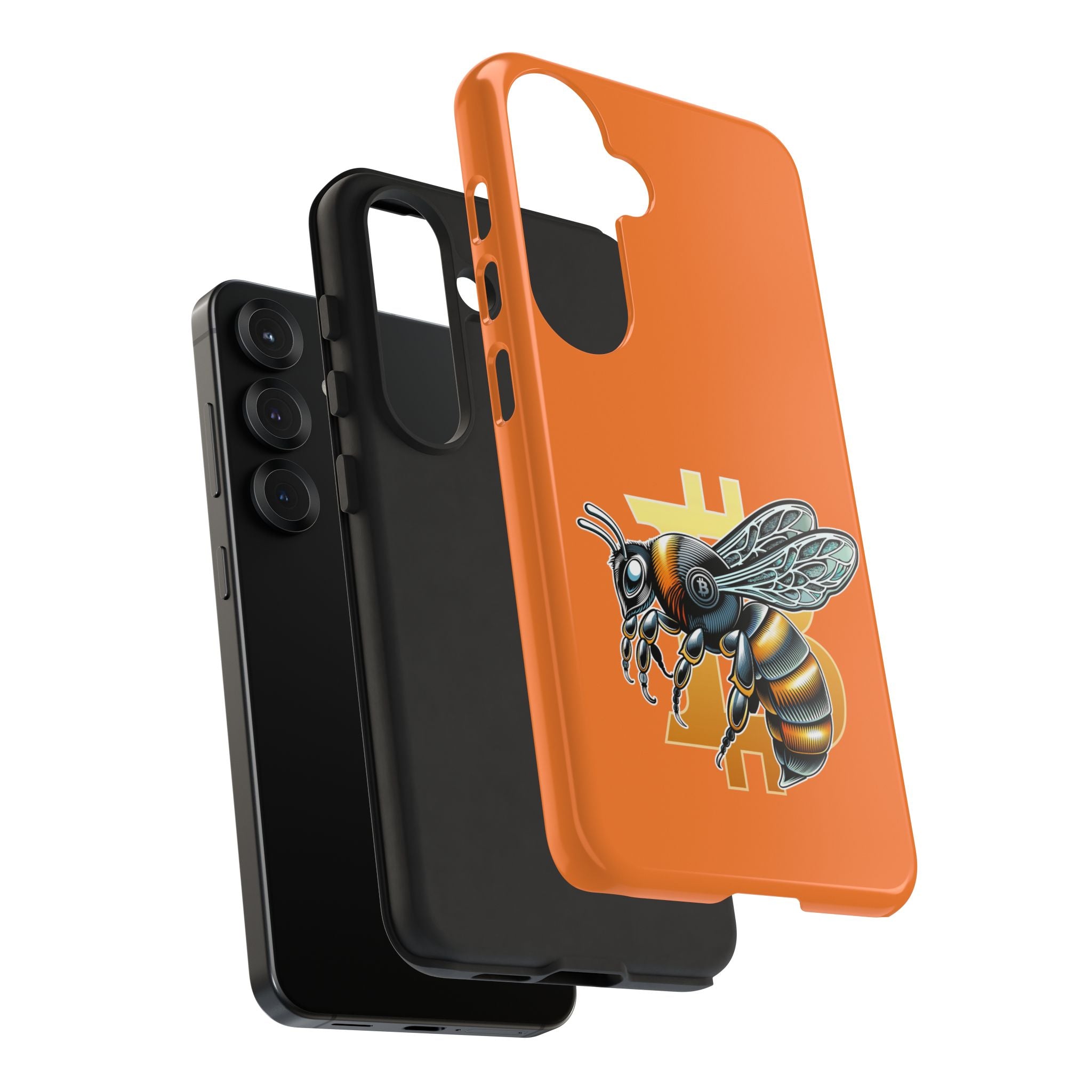"CypherHornet-Bitcoin" Designer Phone Case - Bright Orange Protective Smartphone Cover | Crypto Gift