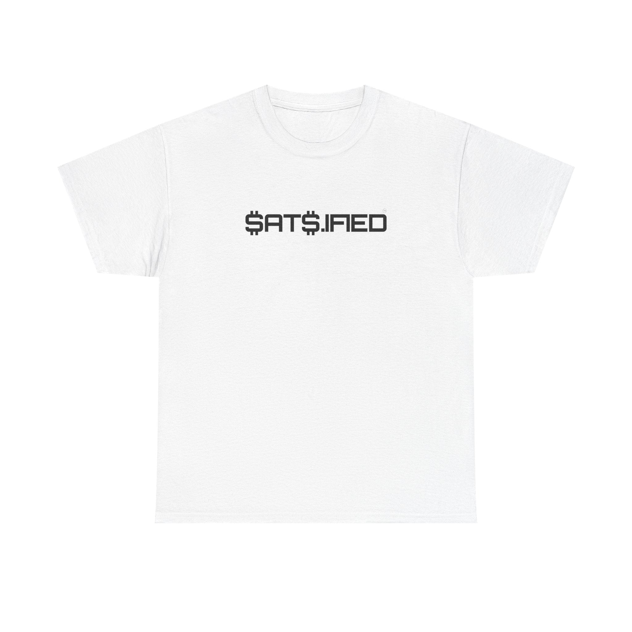 SATS.IFIED Minimalist Black Ink Graphic Tee — Futuristic Tech Typography T-Shirt