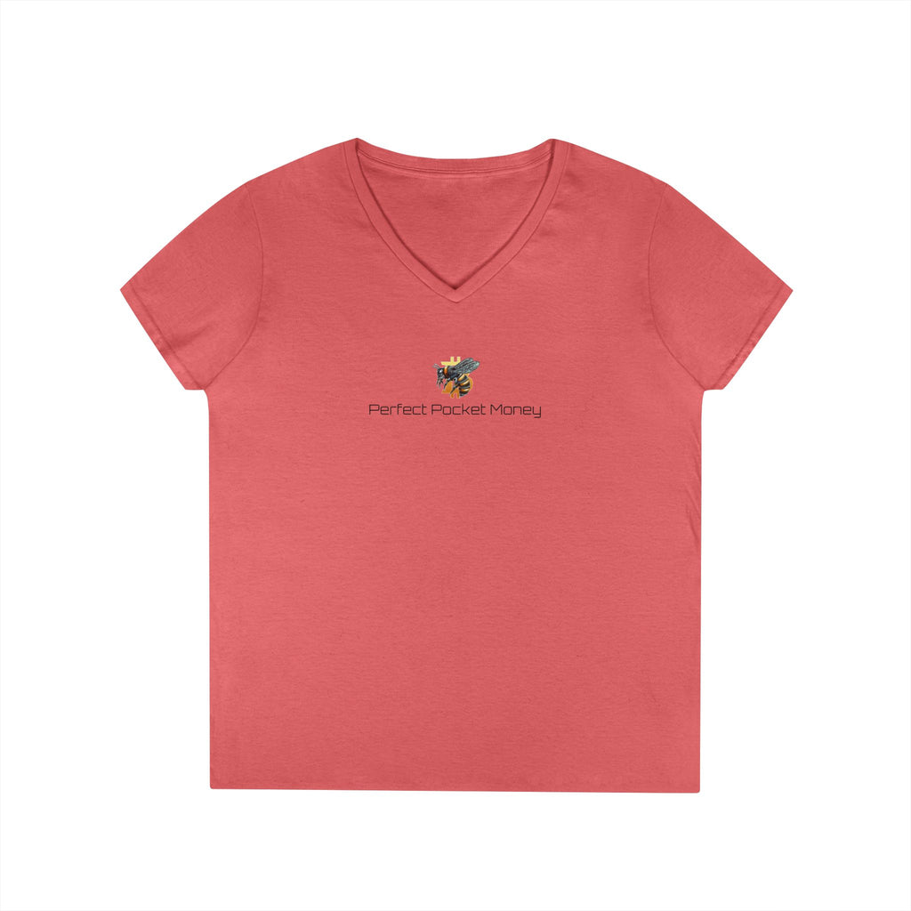 Bitcoin/Cypherhornet | "Perfect Pocket Money" | Custom Logo |  Ladies V-Neck Tee | Crypto Gift S120b