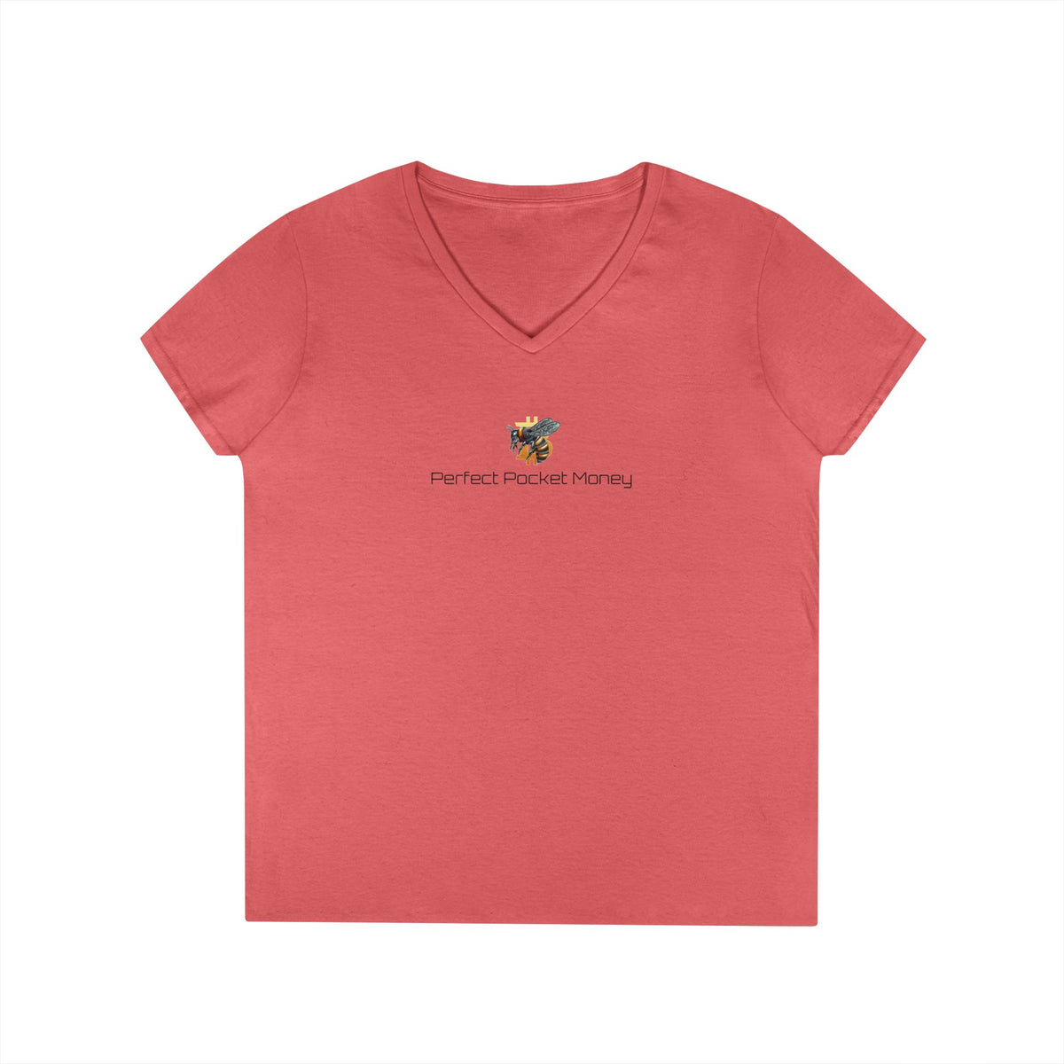 Bitcoin/Cypherhornet | "Perfect Pocket Money" | Custom Logo |  Ladies V-Neck Tee | Crypto Gift S120b