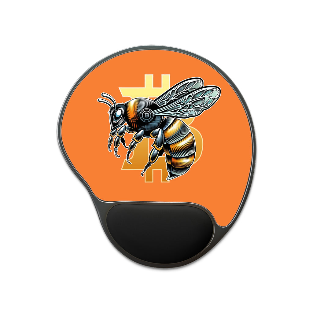 Bitcoin/CypherHornet Bold Custom Logo - Orange Work or Gamer Mouse Pad with Wrist Rest | Crypto Gift 137