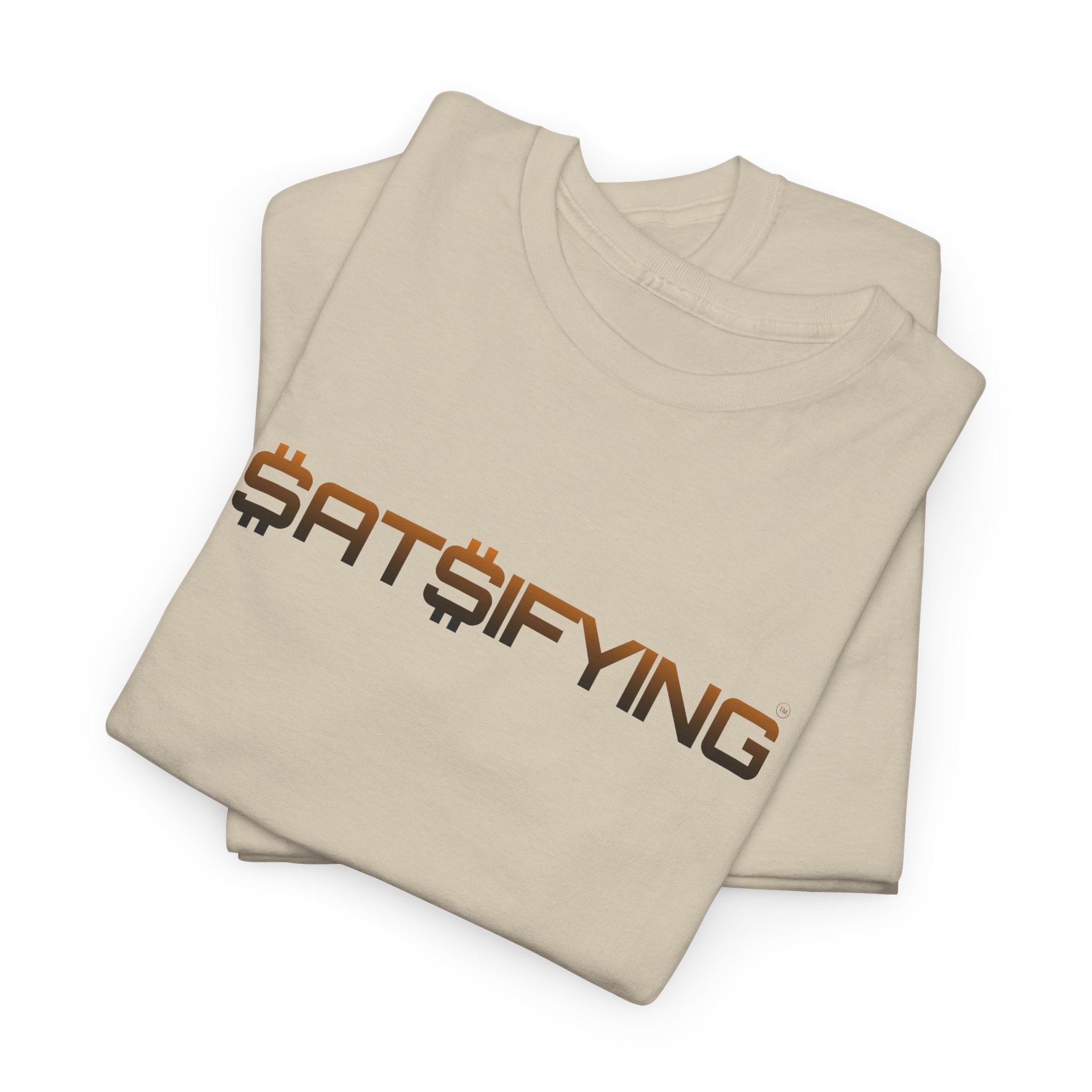 SATSIFYING Minimalist Graphic Bleed Tee — Sassy Futuristic Tech Typography T-Shirt | Crypto Gift 93