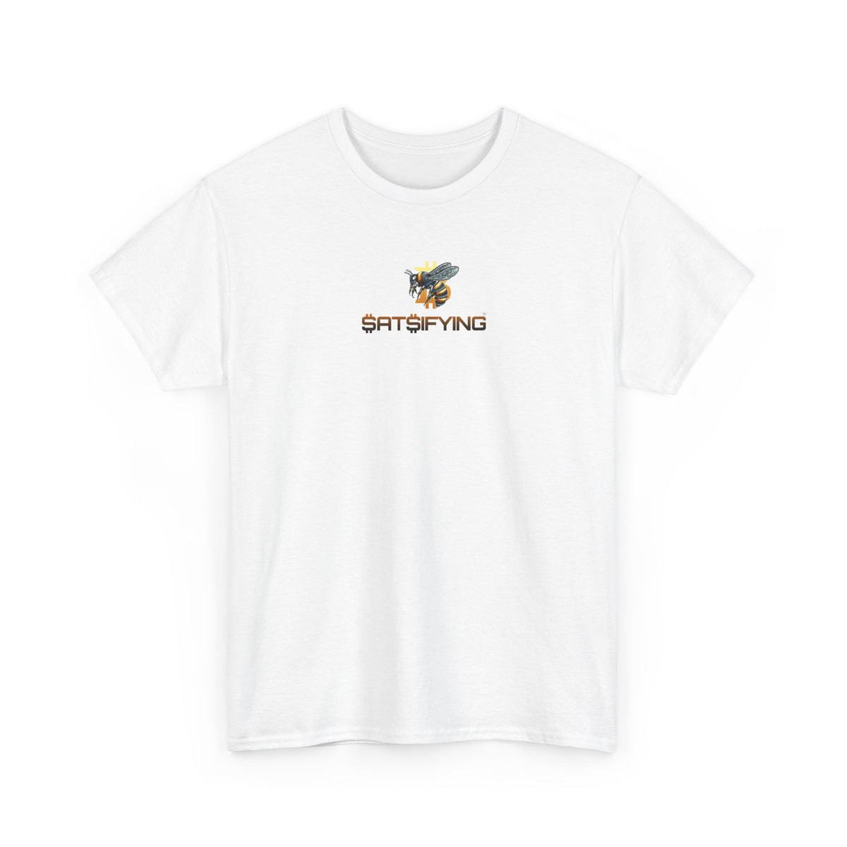 Bitcoin/Cypherhornet "$At$IFYING" | Minimalist Custom Crypto Logo Graphic Tee — Futuristic Tech Typography T-Shirt | Crypto Gift #S91b