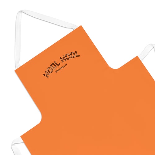 "HODL HODL" - University Apron — 'Hood Hood' Orange Graphic Kitchen Apron