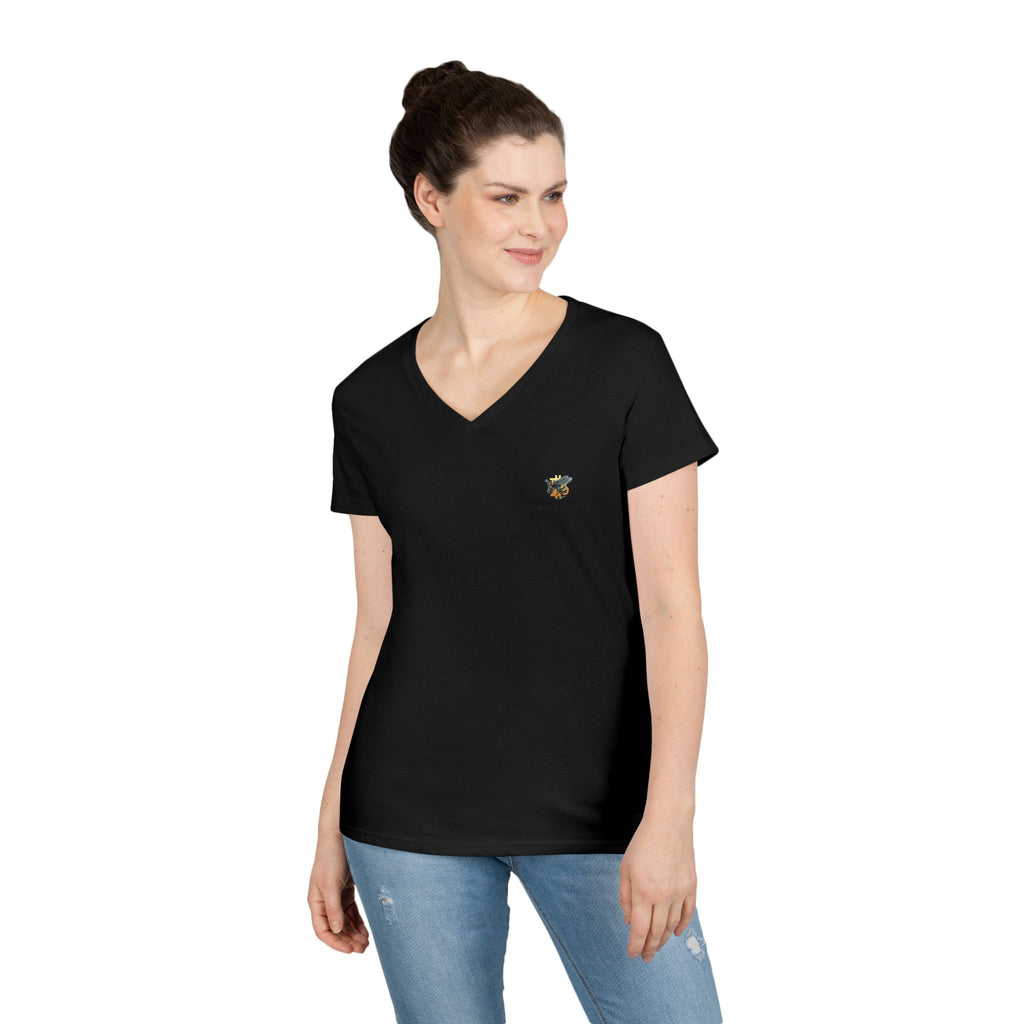 Bitcoin/Cypher Hornet - Pocket Money - Ladies V-Neck Tee - Funny Retro Text | Crypto Gift 120b