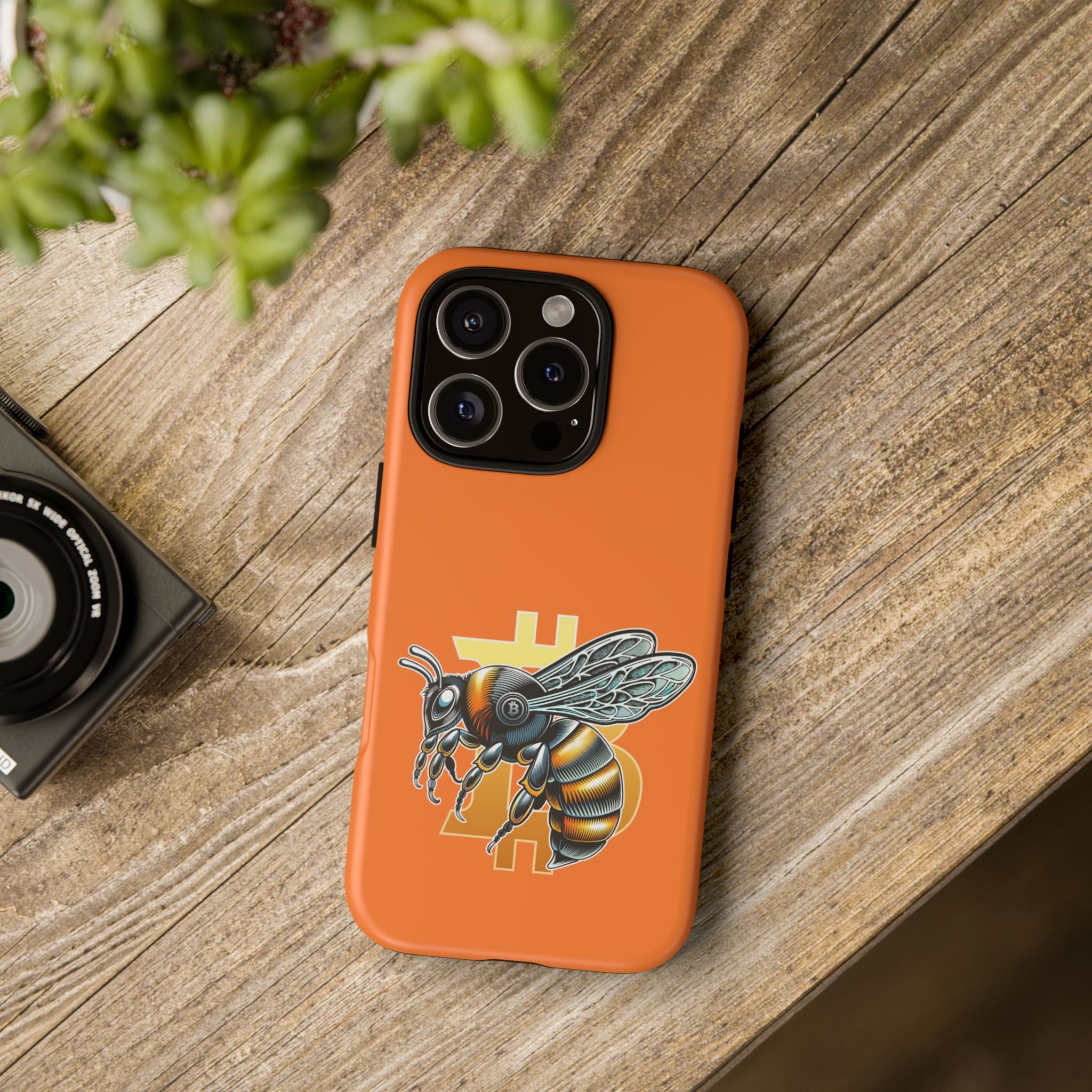 "CypherHornet-Bitcoin" Designer Phone Case - Bright Orange Protective Smartphone Cover | Crypto Gift