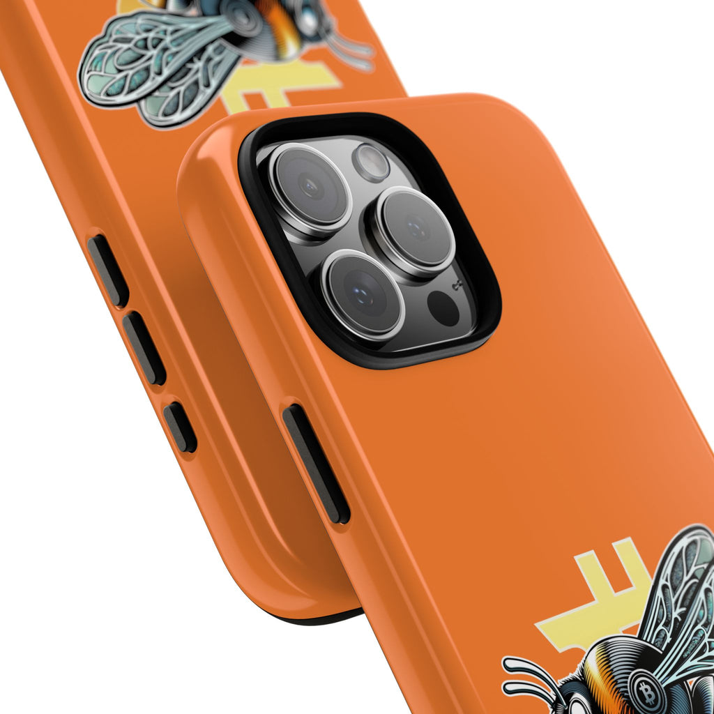 "CypherHornet-Bitcoin" Designer Phone Case - Bright Orange Protective Smartphone Cover | Crypto Gift