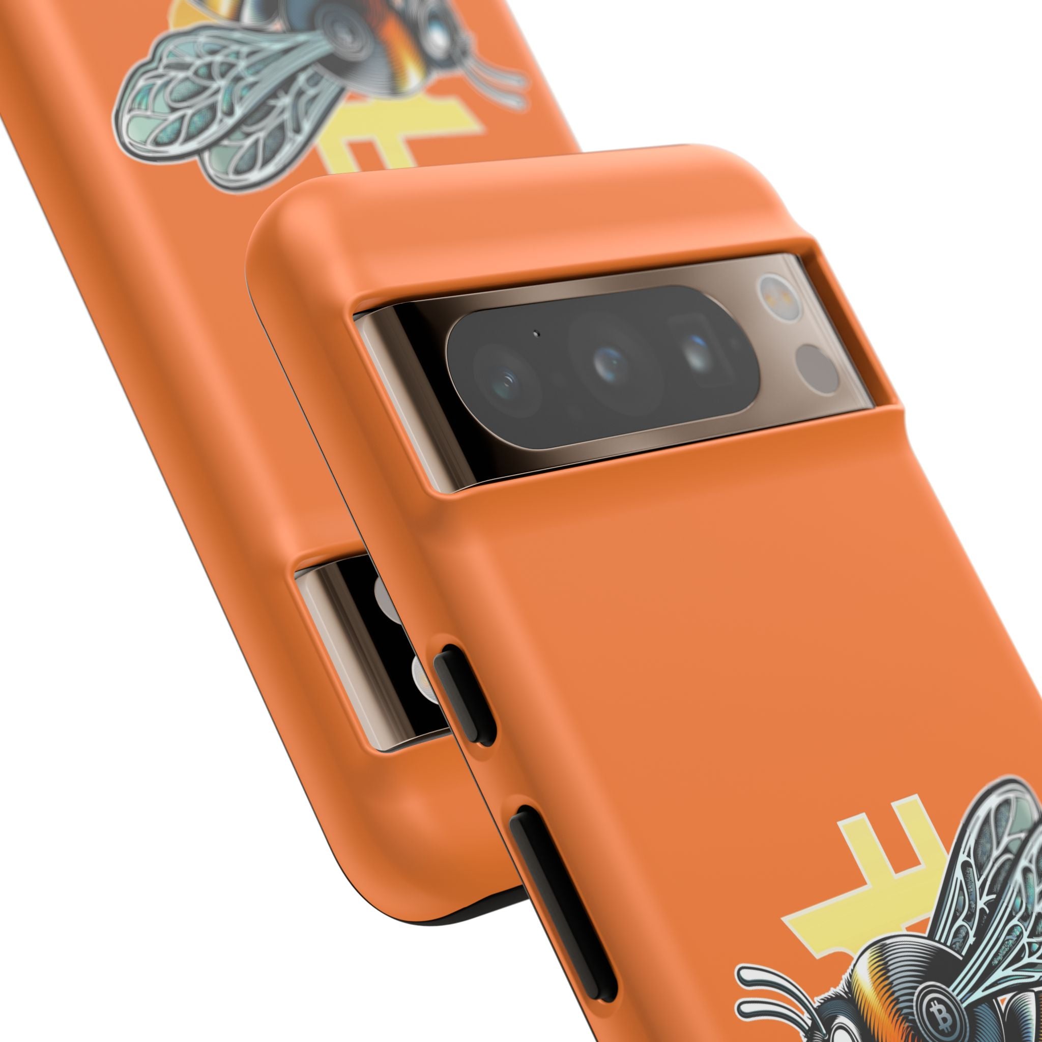 "CypherHornet-Bitcoin" Designer Phone Case - Bright Orange Protective Smartphone Cover | Crypto Gift