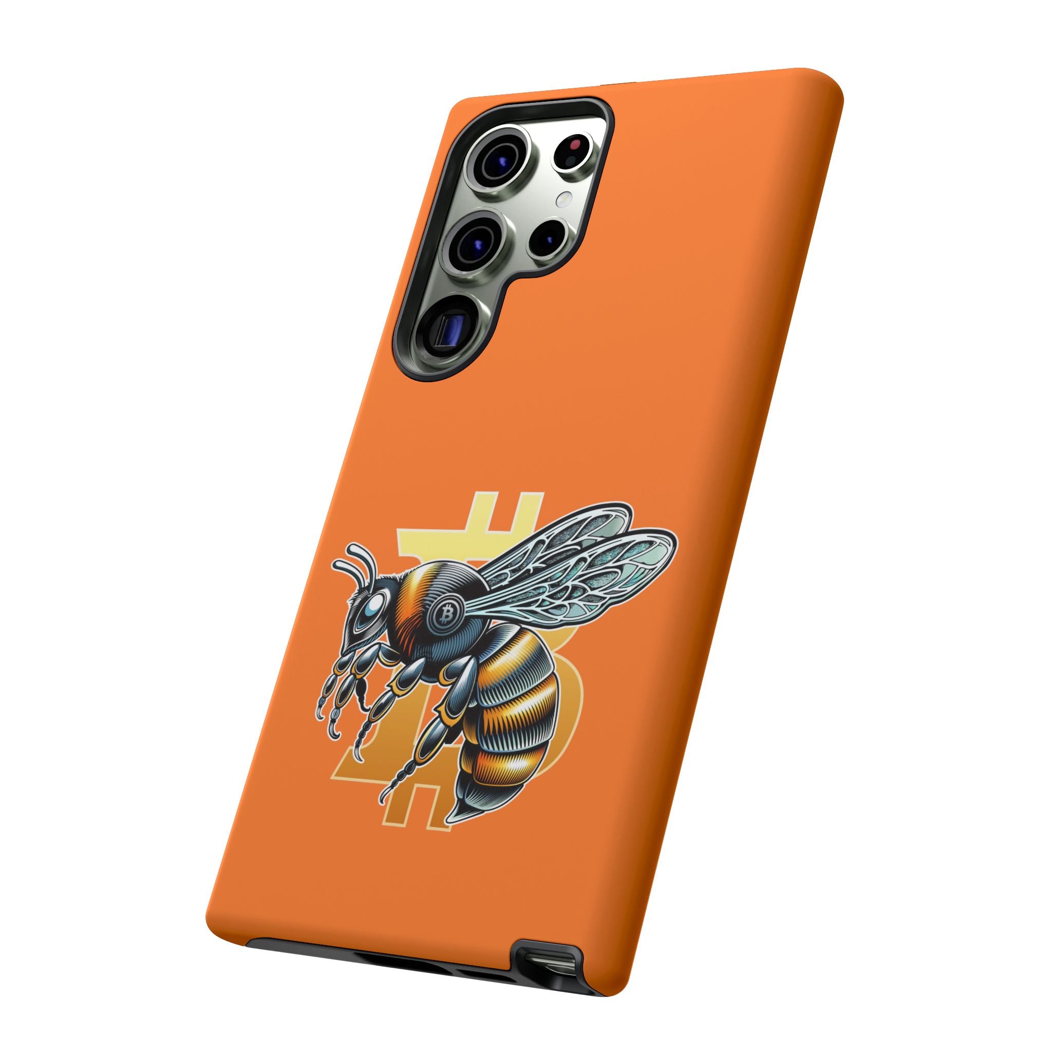 "CypherHornet-Bitcoin" Designer Phone Case - Bright Orange Protective Smartphone Cover | Crypto Gift