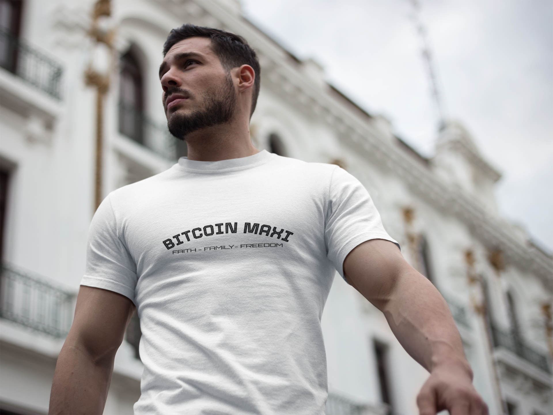 "BITCOIN MAXI  FAITH - FAMILY - FREDOM" Bitcoin Top Quality Custom Comfort T-Shirt | Crypto Gift