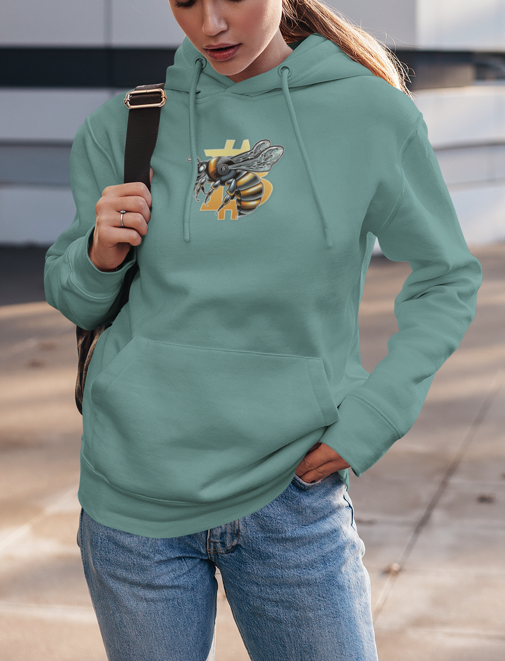 Bitcoin/CypherHornet - Bold Logo Pullover Comfort Color Hoodie - Great for lounging, hanging out, dating | Crypto Gift 49