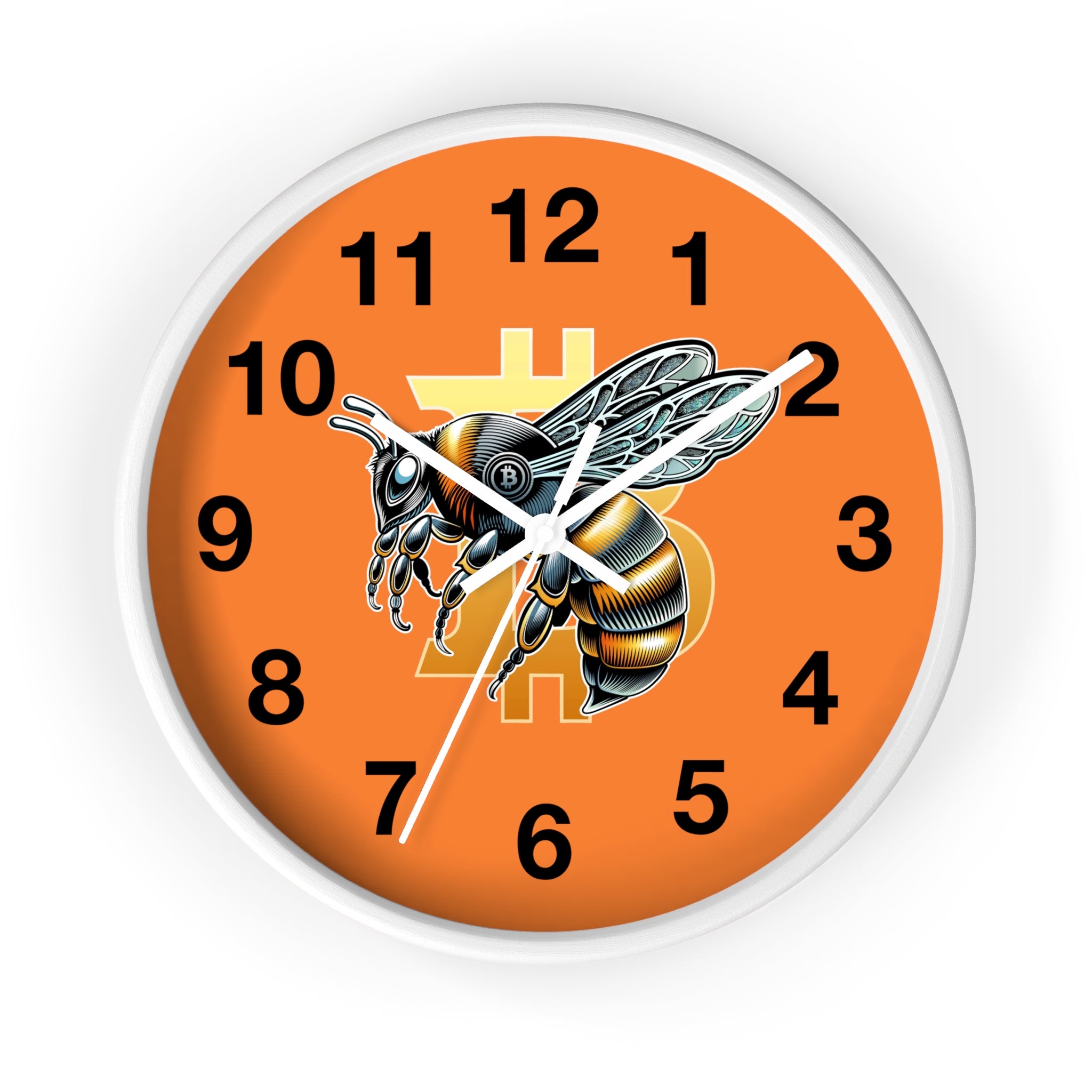 "CypherHornet-Bitcoin" Wall Clock — Retro Crypto Bee Clock for Home & Office | Crypto Gift