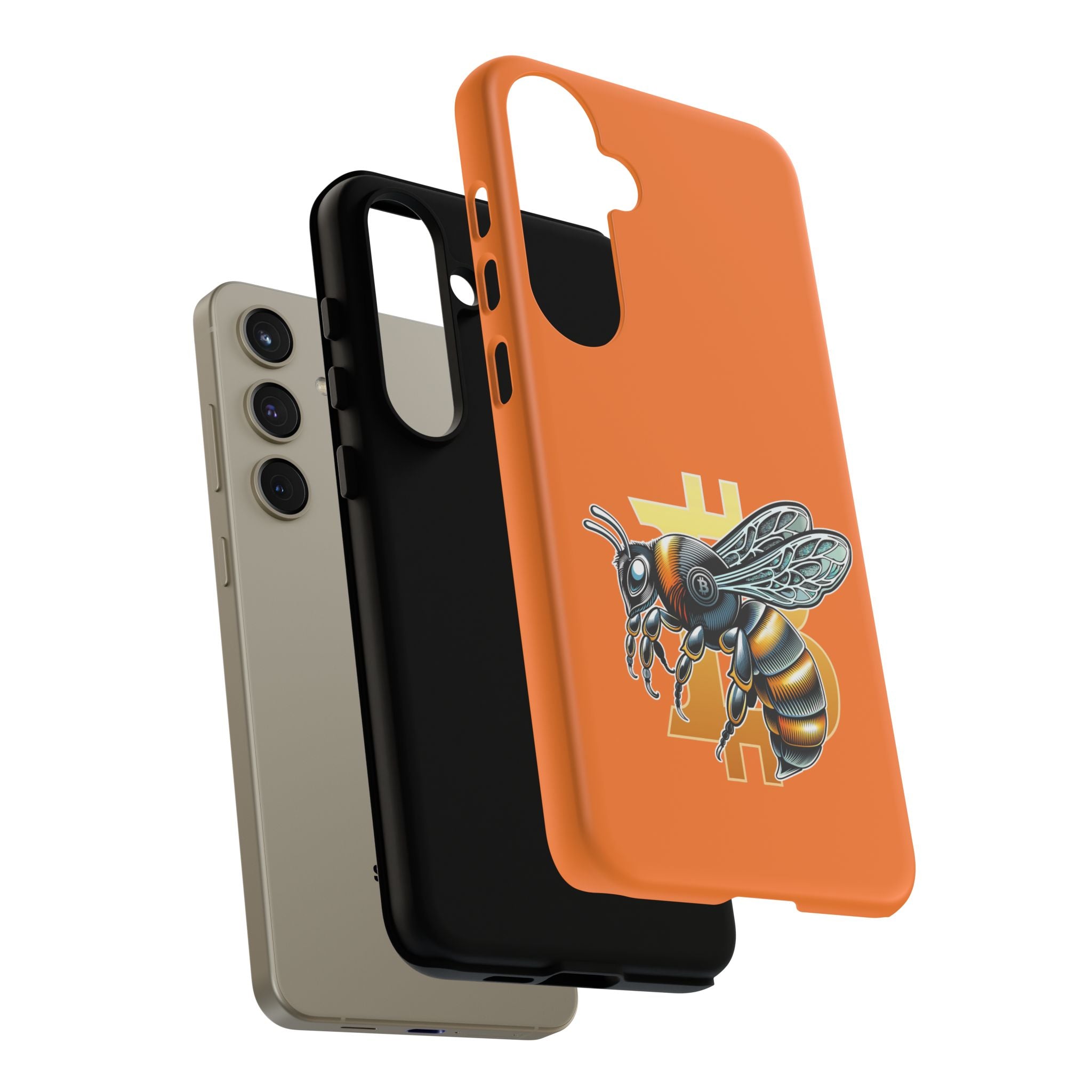 "CypherHornet-Bitcoin" Designer Phone Case - Bright Orange Protective Smartphone Cover | Crypto Gift