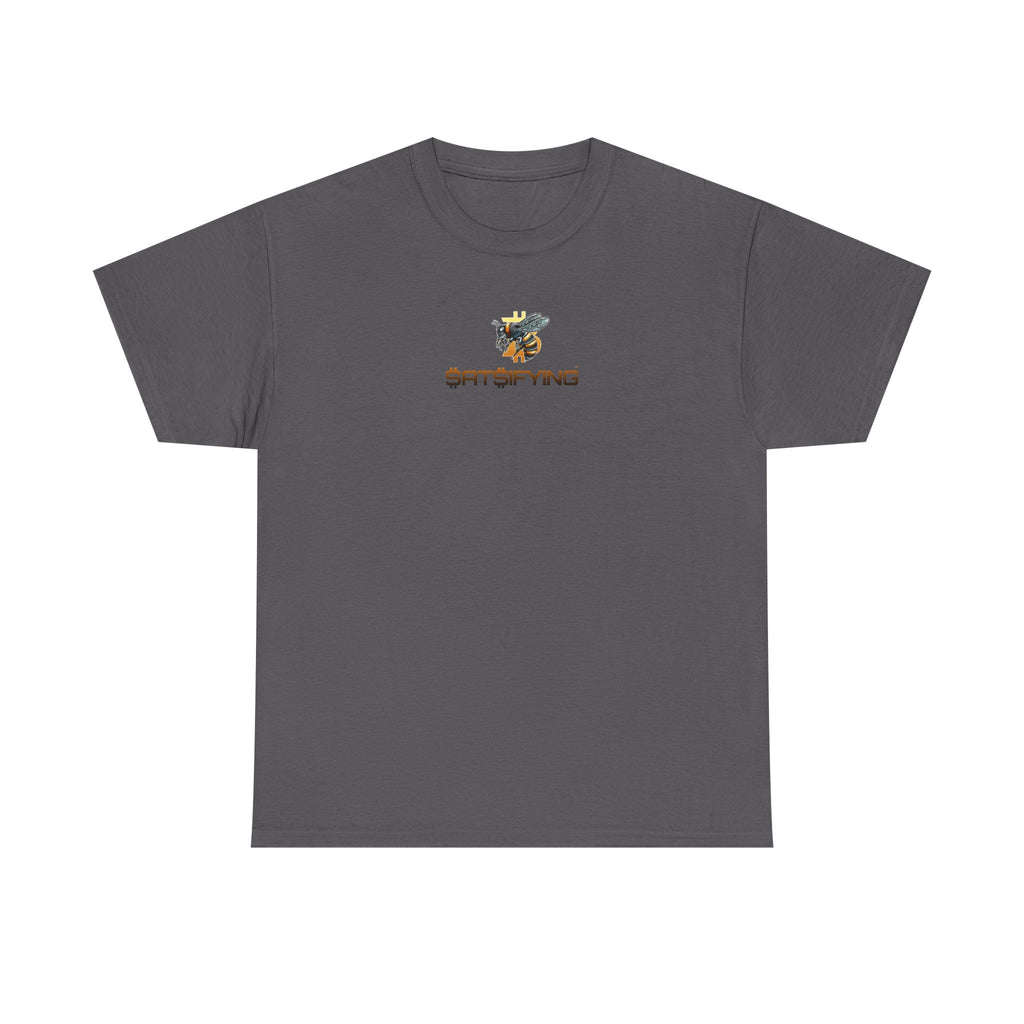 Bitcoin/Cypherhornet "$At$IFYING" | Minimalist Custom Crypto Logo Graphic Tee — Futuristic Tech Typography T-Shirt | Crypto Gift #S91b