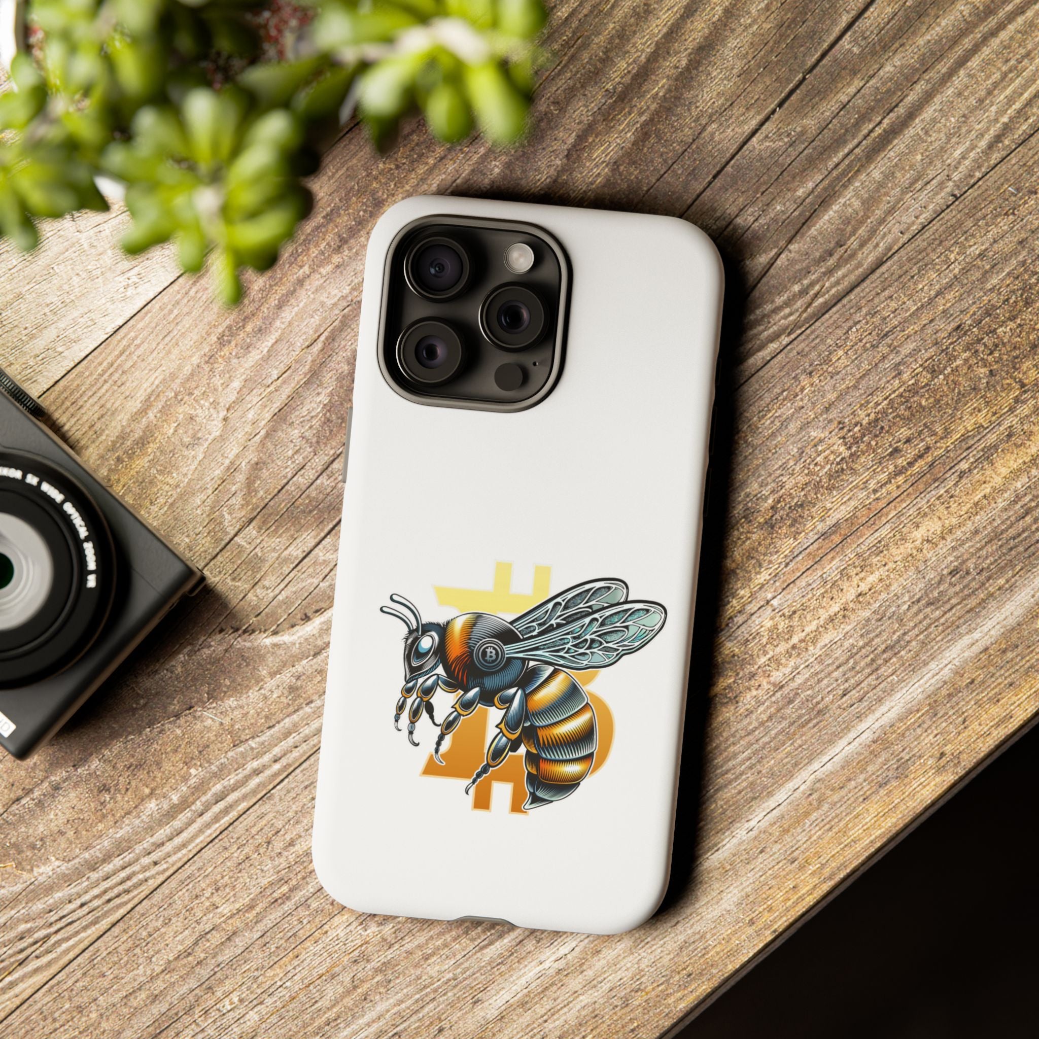 Bitcoin*Wasp Phone Case — Crypto Honeycomb Protective Tough Case | Crypto Gift