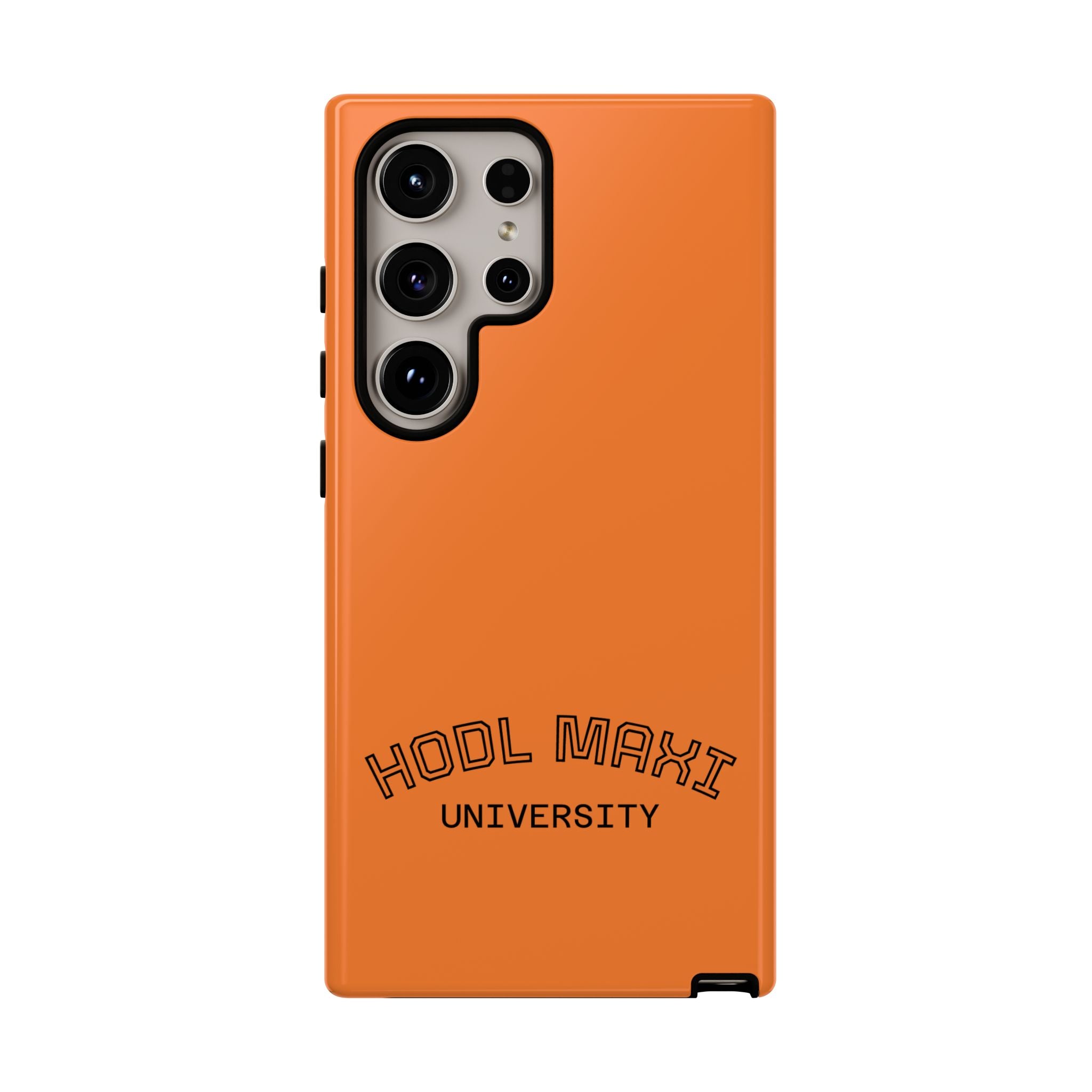 HODL MAXI University Phone Case — Orange Protective Crypto Design