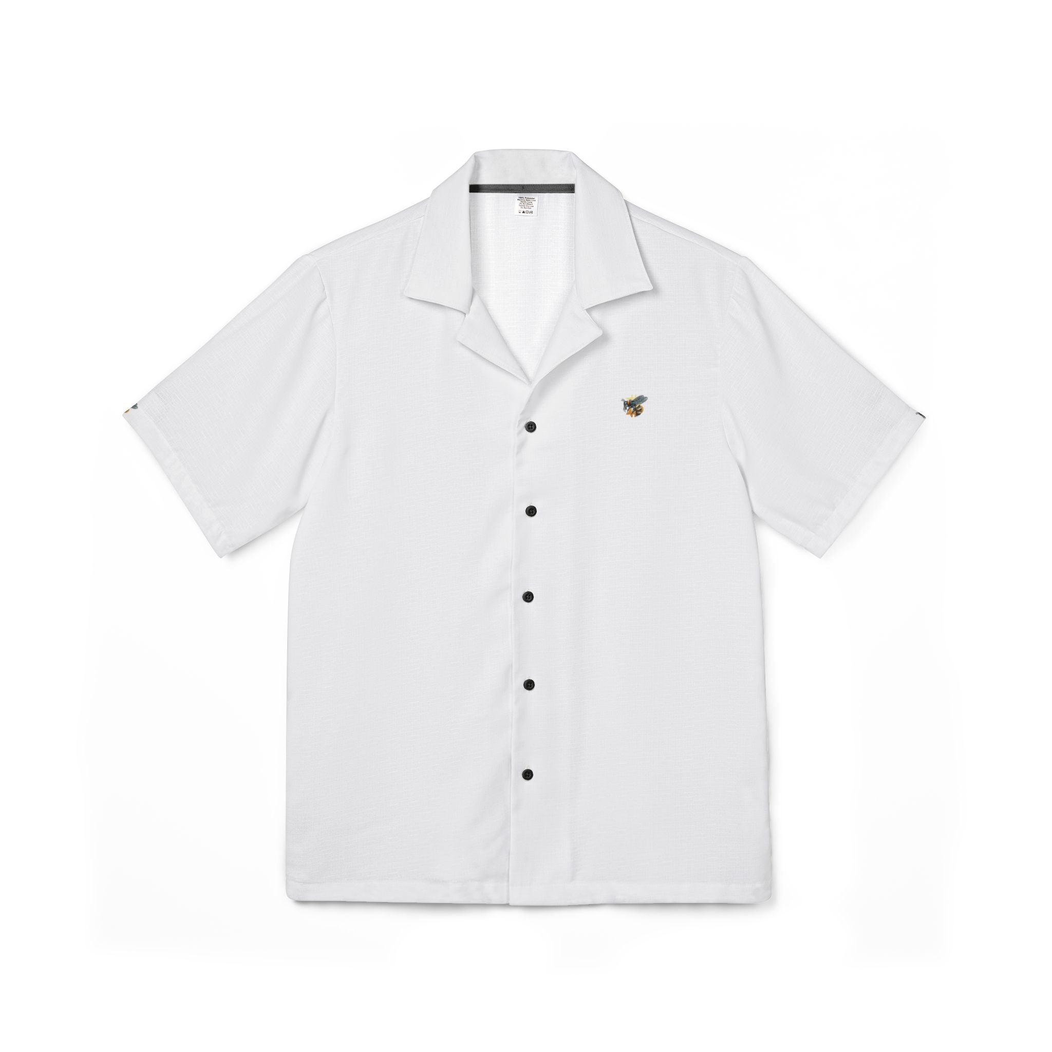 CypherHornet/Bitcoin Logo Men's Hawaiian Camp Shirt - Classic White Tropical Button-Up