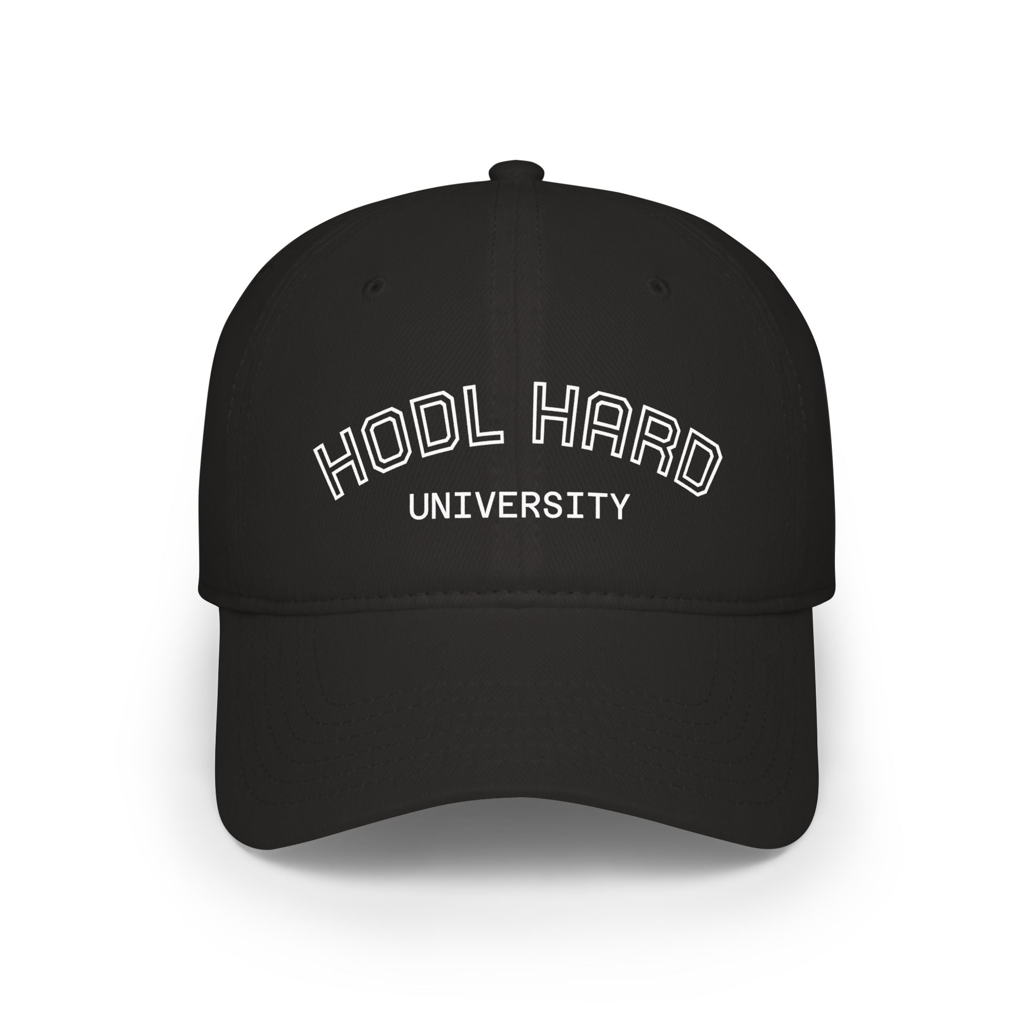 HODL HARD University Baseball Cap — Crypto Investor Dad Hat