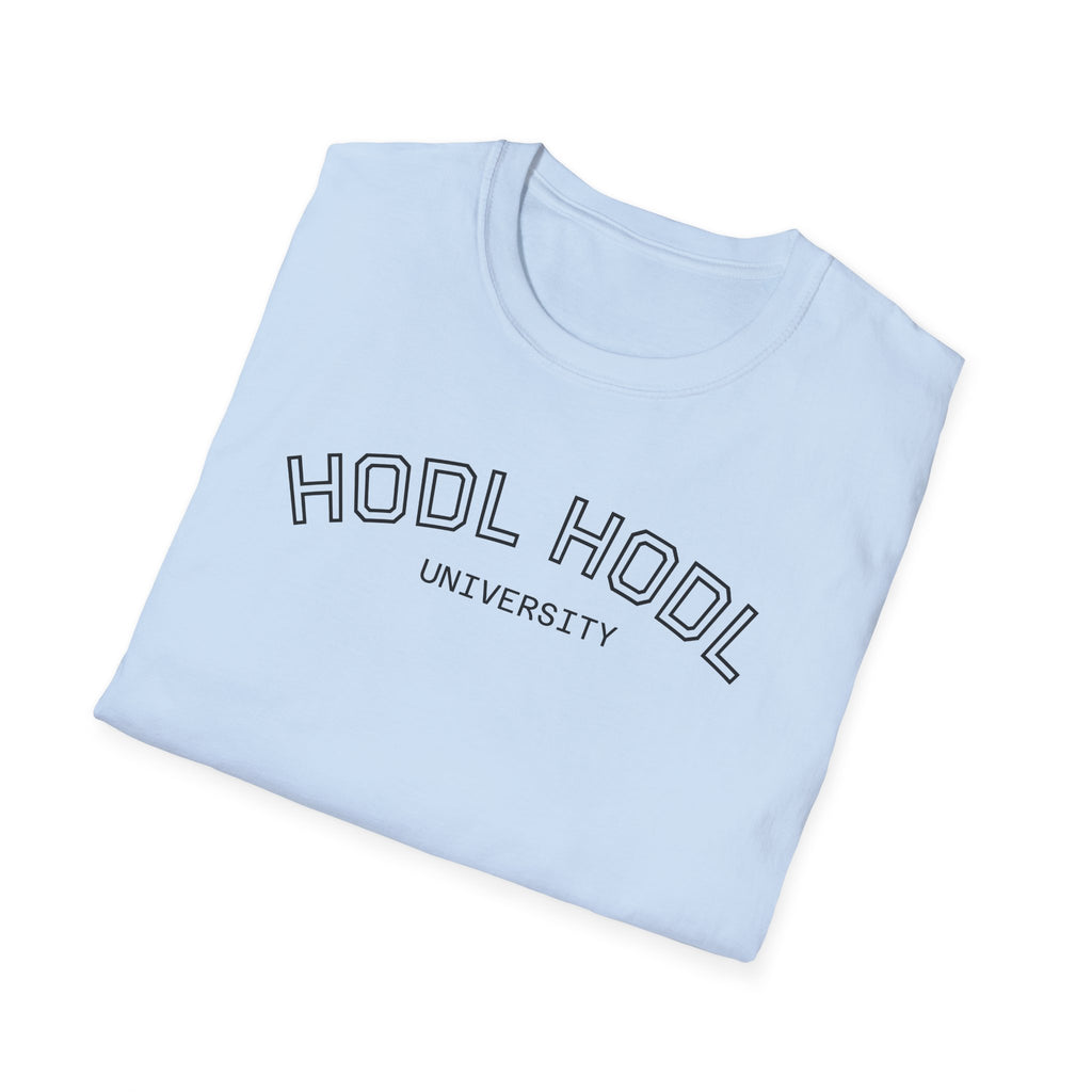 "HODL HODL" University BITCOIN T-Shirt — Crypto HODL Funny College Tee | Crypto Gift