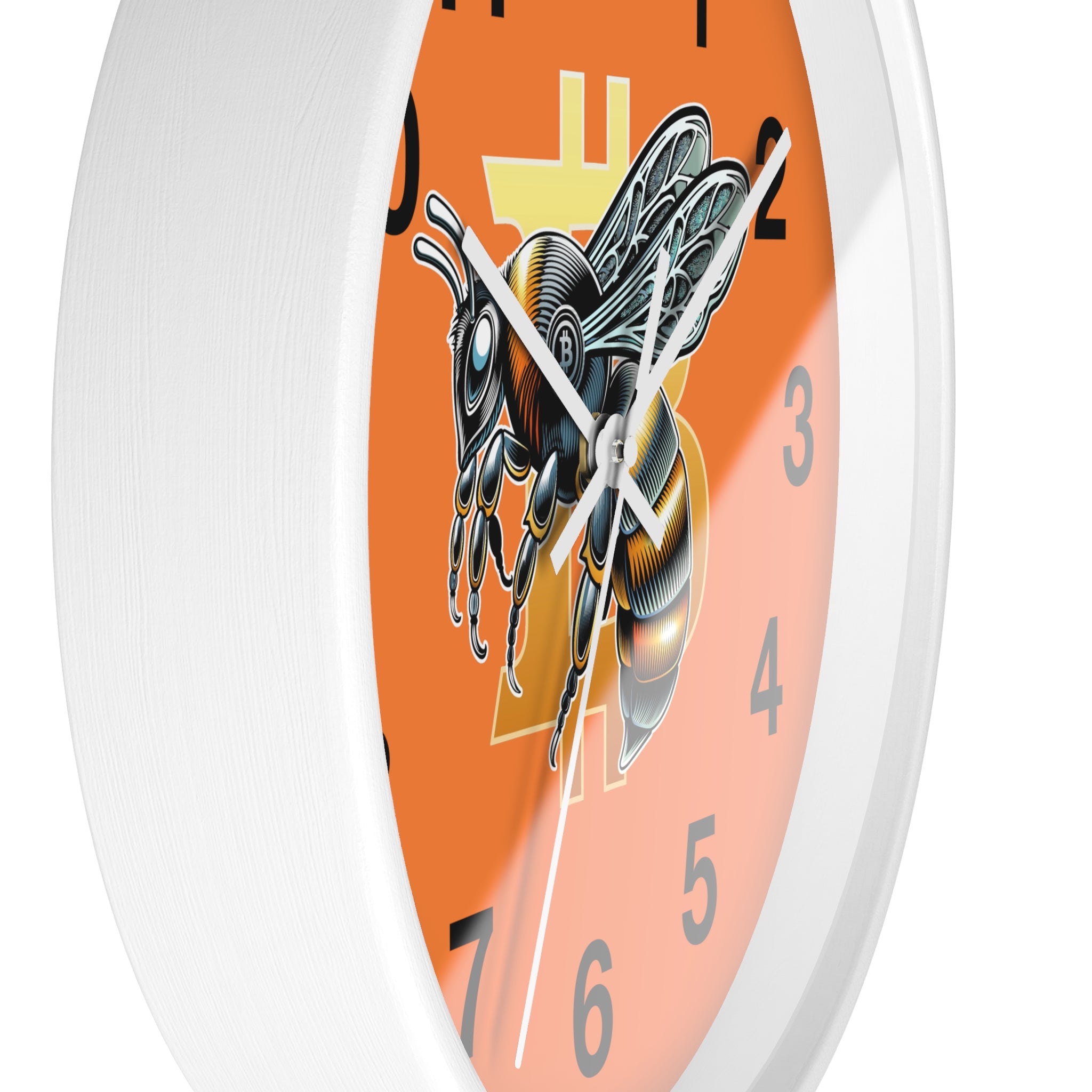 Bitcoin CypherHornet * Wall Clock - Retro Orange Crypto Bee Clock with Black Arms for Home & Office | Crypto Gift 203