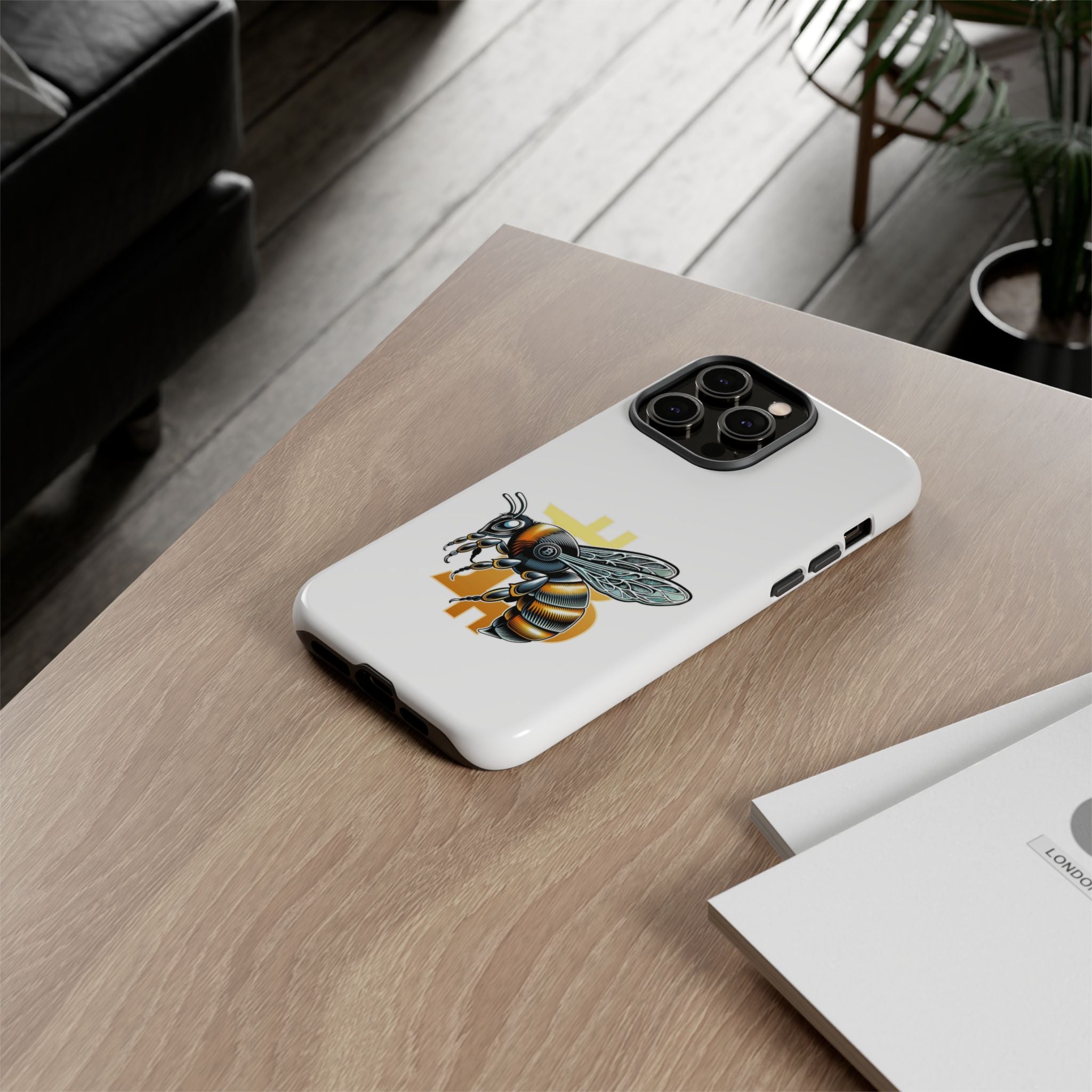 Bitcoin*Wasp Phone Case — Crypto Honeycomb Protective Tough Case | Crypto Gift