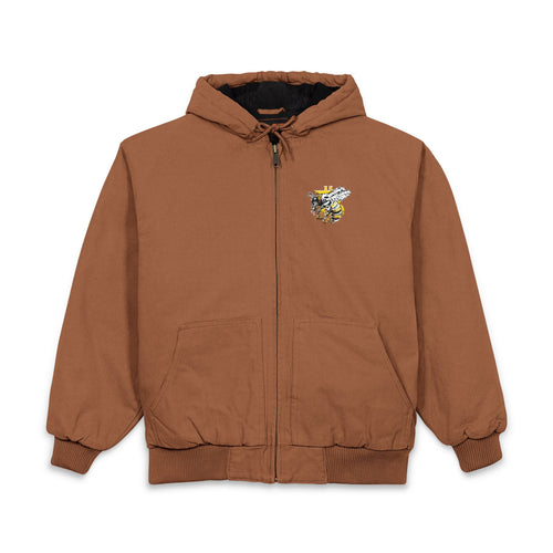 "Bitcoin/CypherHornet" Embroidered Custom Logo Work Jacket - CornerStone Duck Cloth Hooded Coat | Crypto Gift 82
