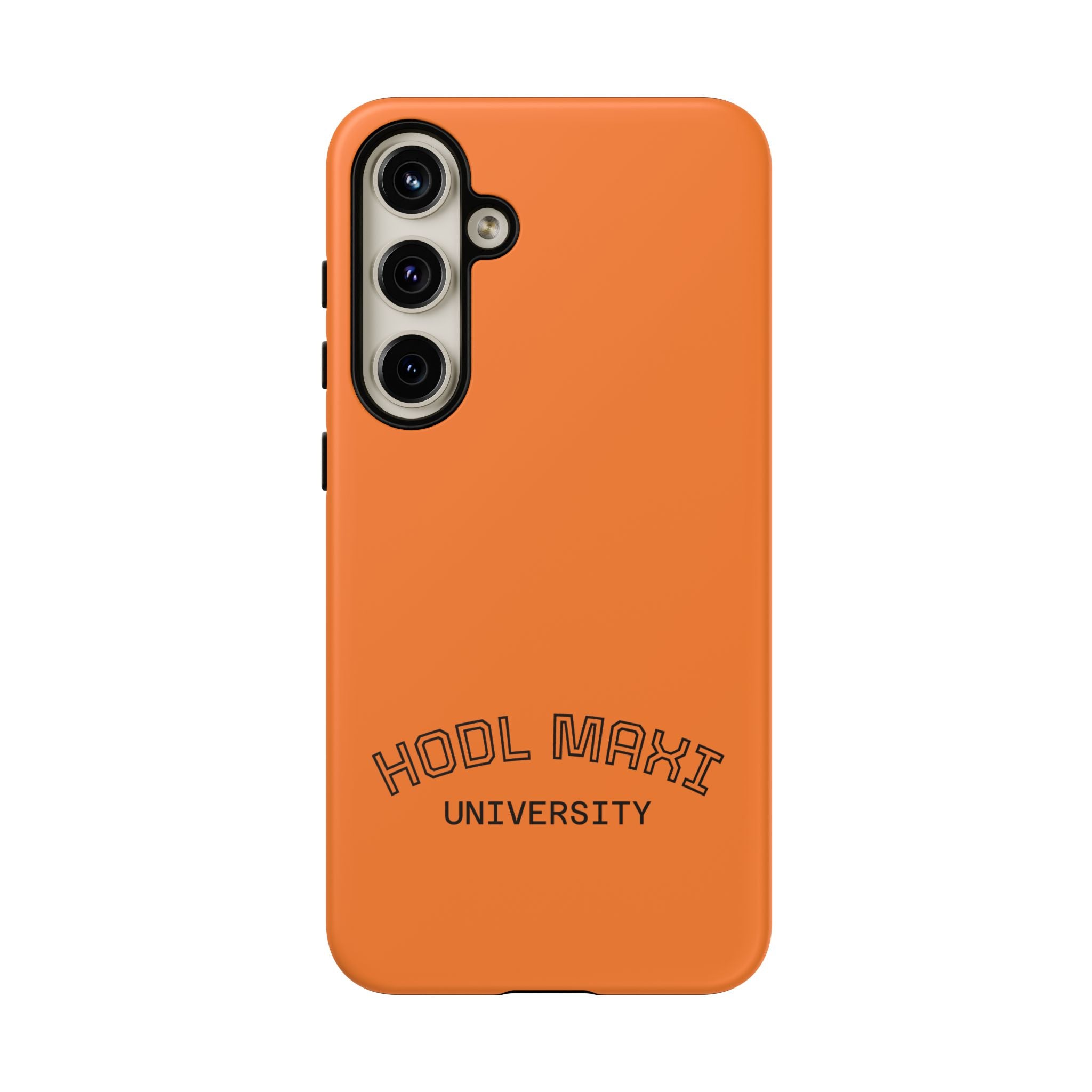 HODL MAXI University Phone Case — Orange Protective Crypto Design