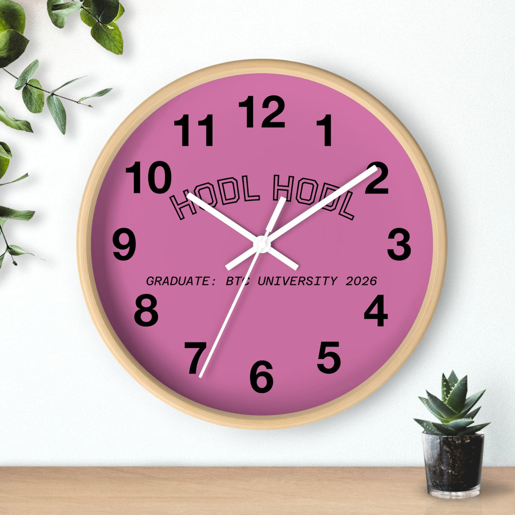 HODL HODL * Graduate: BTC University 2026 * Purple Black Hands Wall Clock — Crypto-Themed Home Decor Gift | Crypto Gift 198