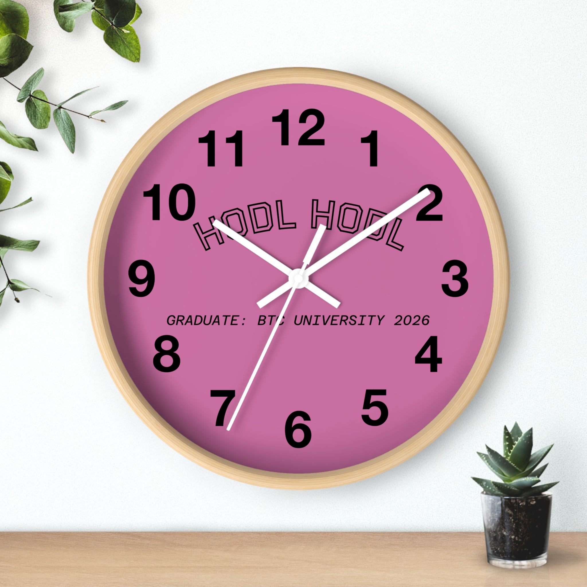 HODL HODL * Graduate: BTC University 2026 * Purple Black Hands Wall Clock — Crypto-Themed Home Decor Gift | Crypto Gift 198