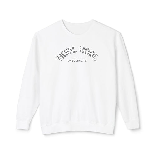 "HODL HODL University" Bitcoin Crewneck Sweatshirt — Crypto Investor Lightweight Pullover