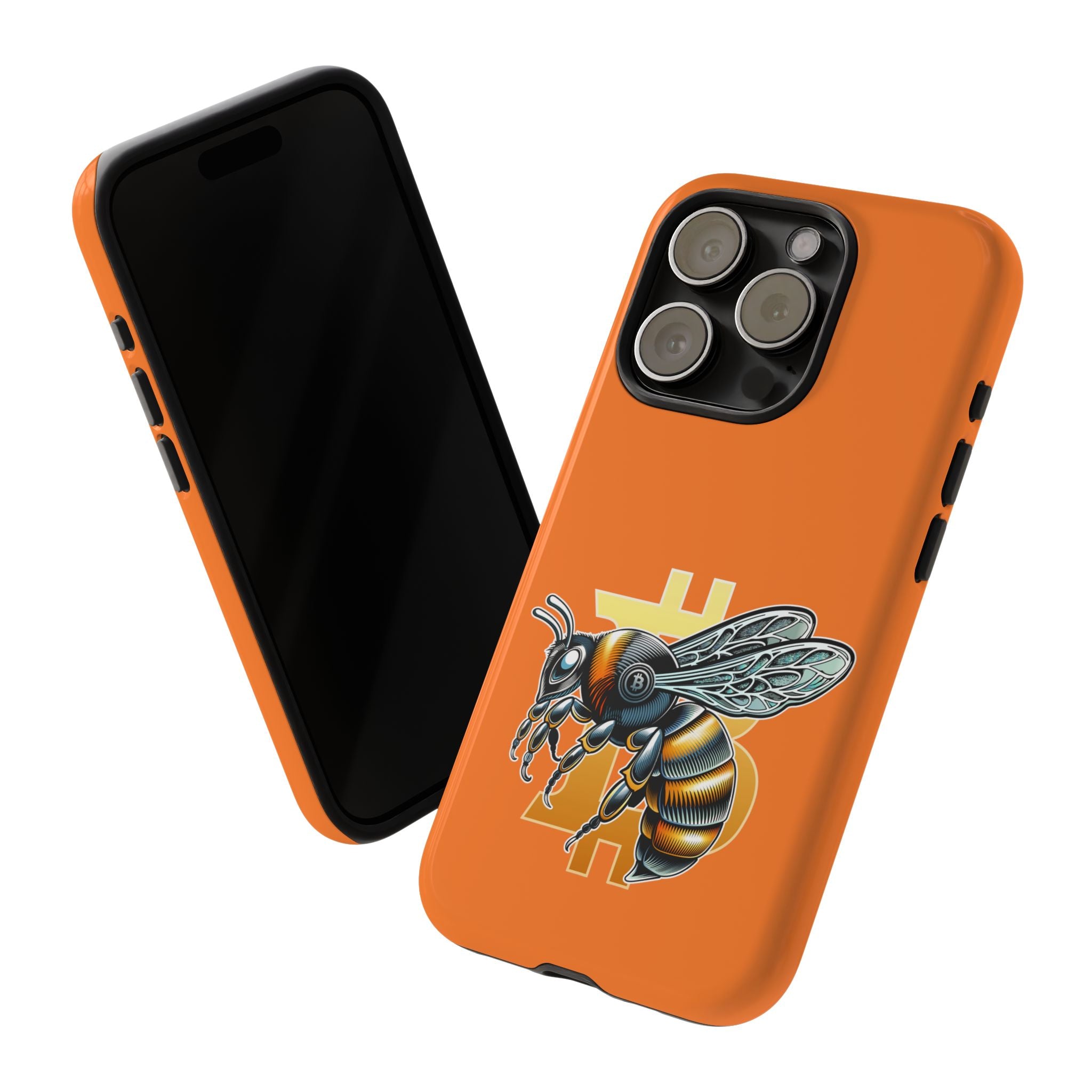 "CypherHornet-Bitcoin" Designer Phone Case - Bright Orange Protective Smartphone Cover | Crypto Gift