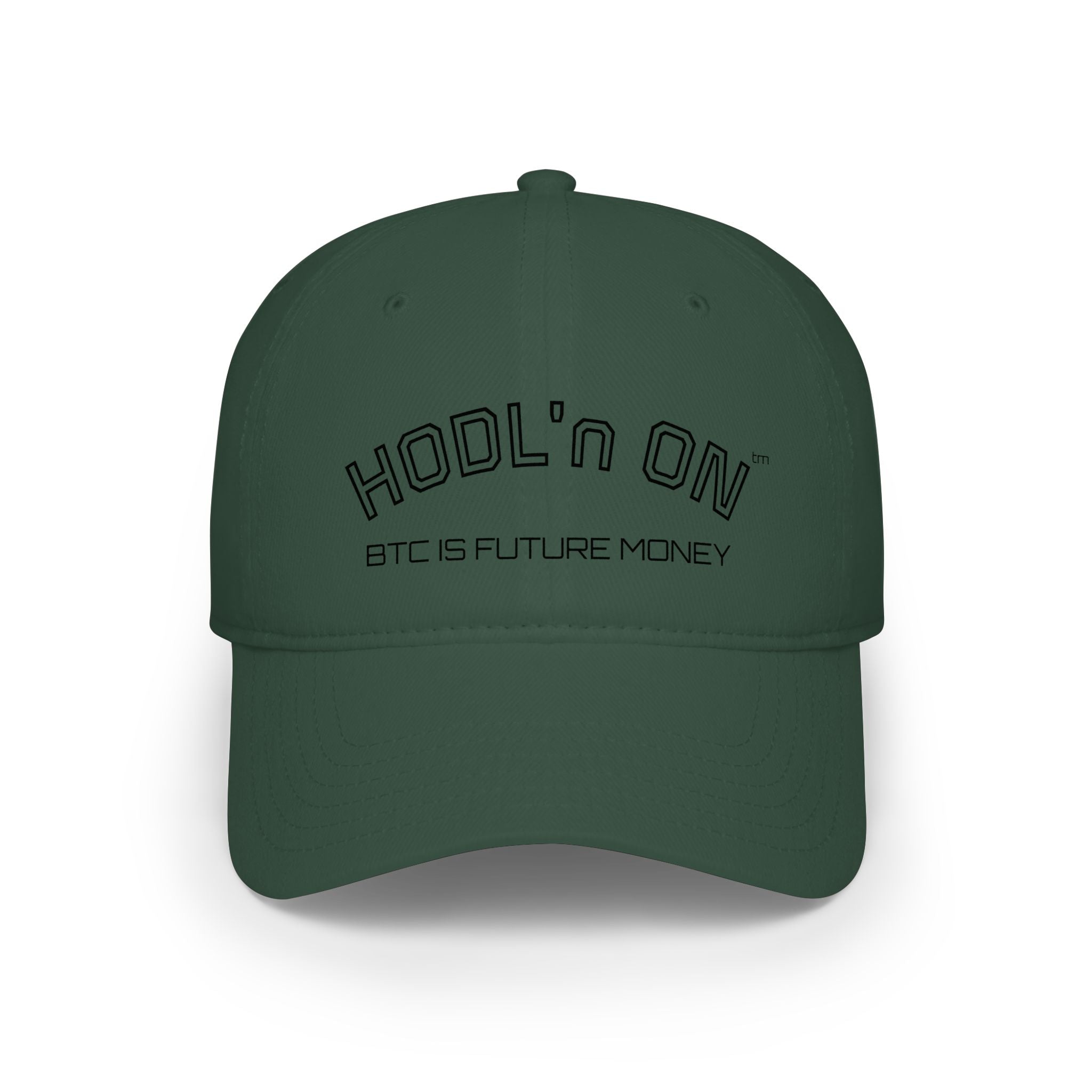 "HODL'n ON BTC IS FUTURE MONEY" stressed  Baseball Cap — Crypto Low Profile Hat | Crypto gift