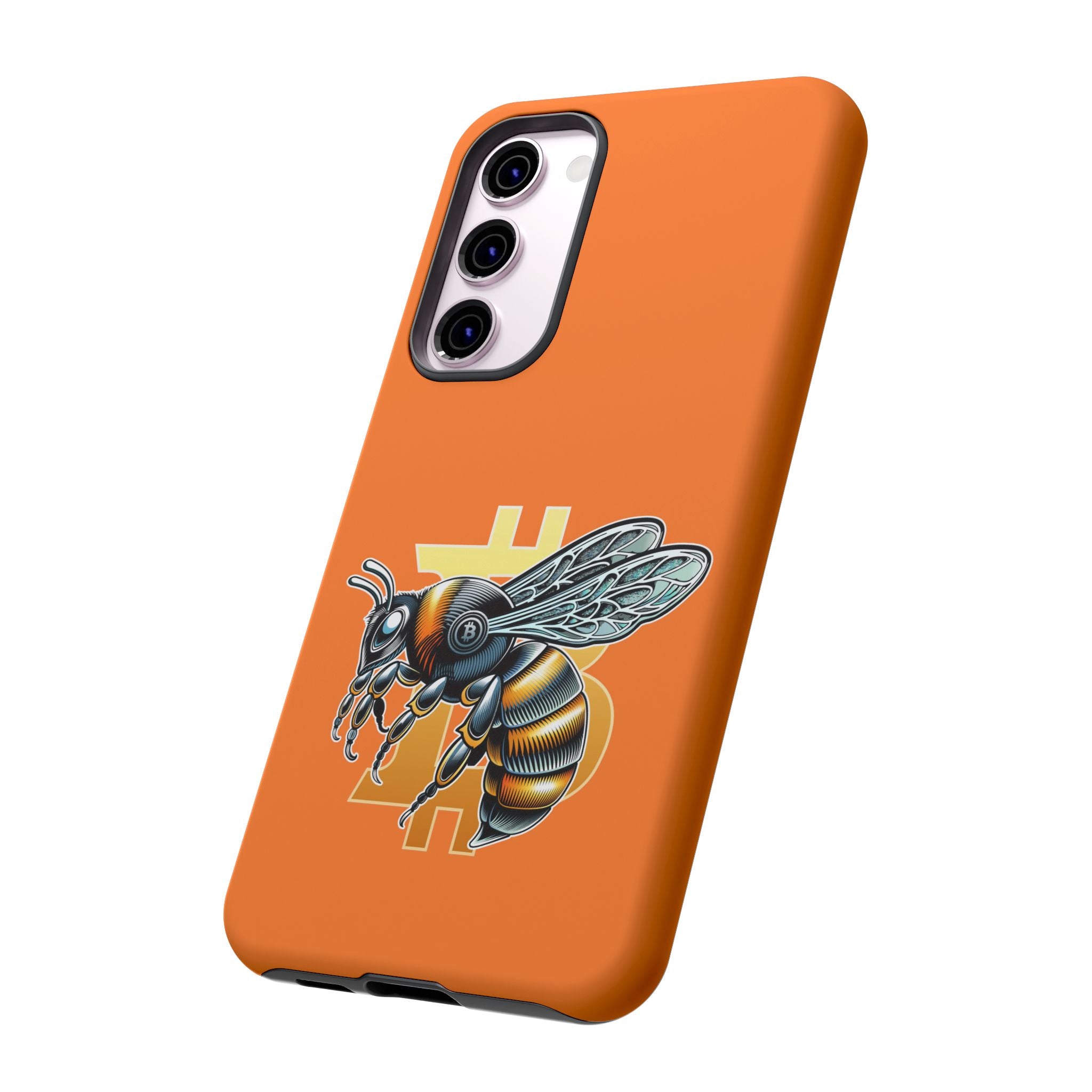 "CypherHornet-Bitcoin" Designer Phone Case - Bright Orange Protective Smartphone Cover | Crypto Gift
