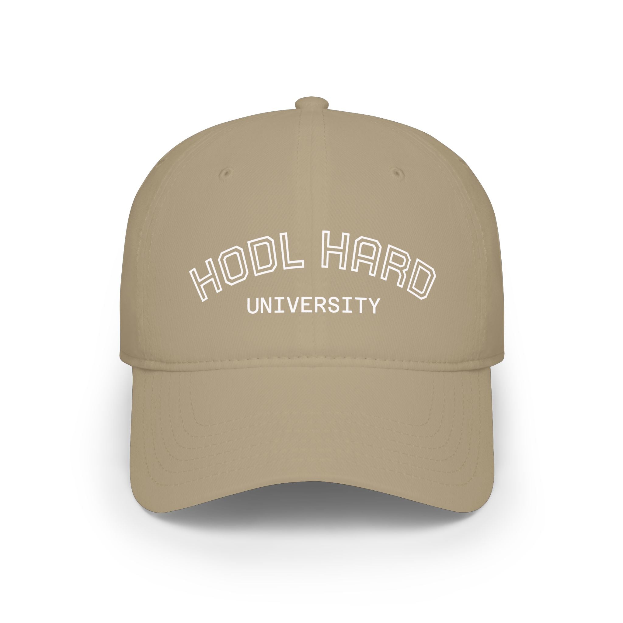 HODL HARD University Baseball Cap — Crypto Investor Dad Hat