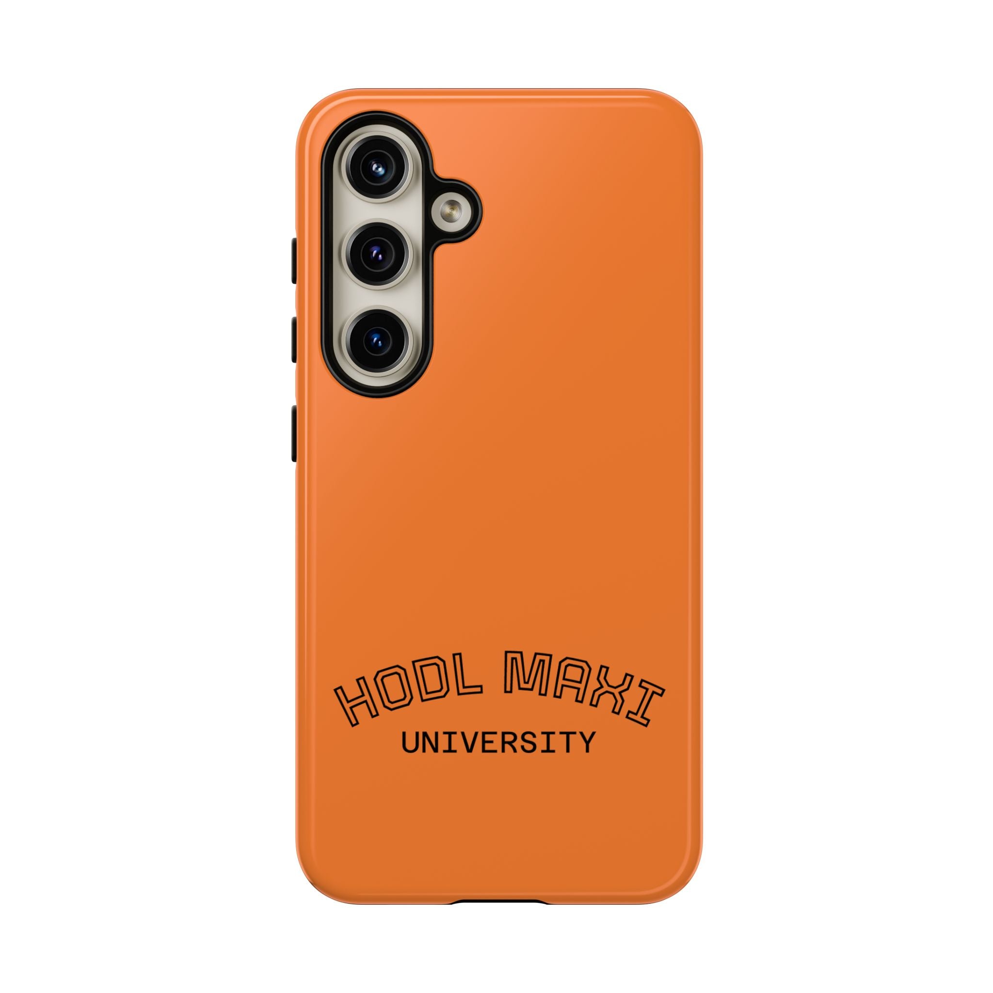 HODL MAXI University Phone Case — Orange Protective Crypto Design