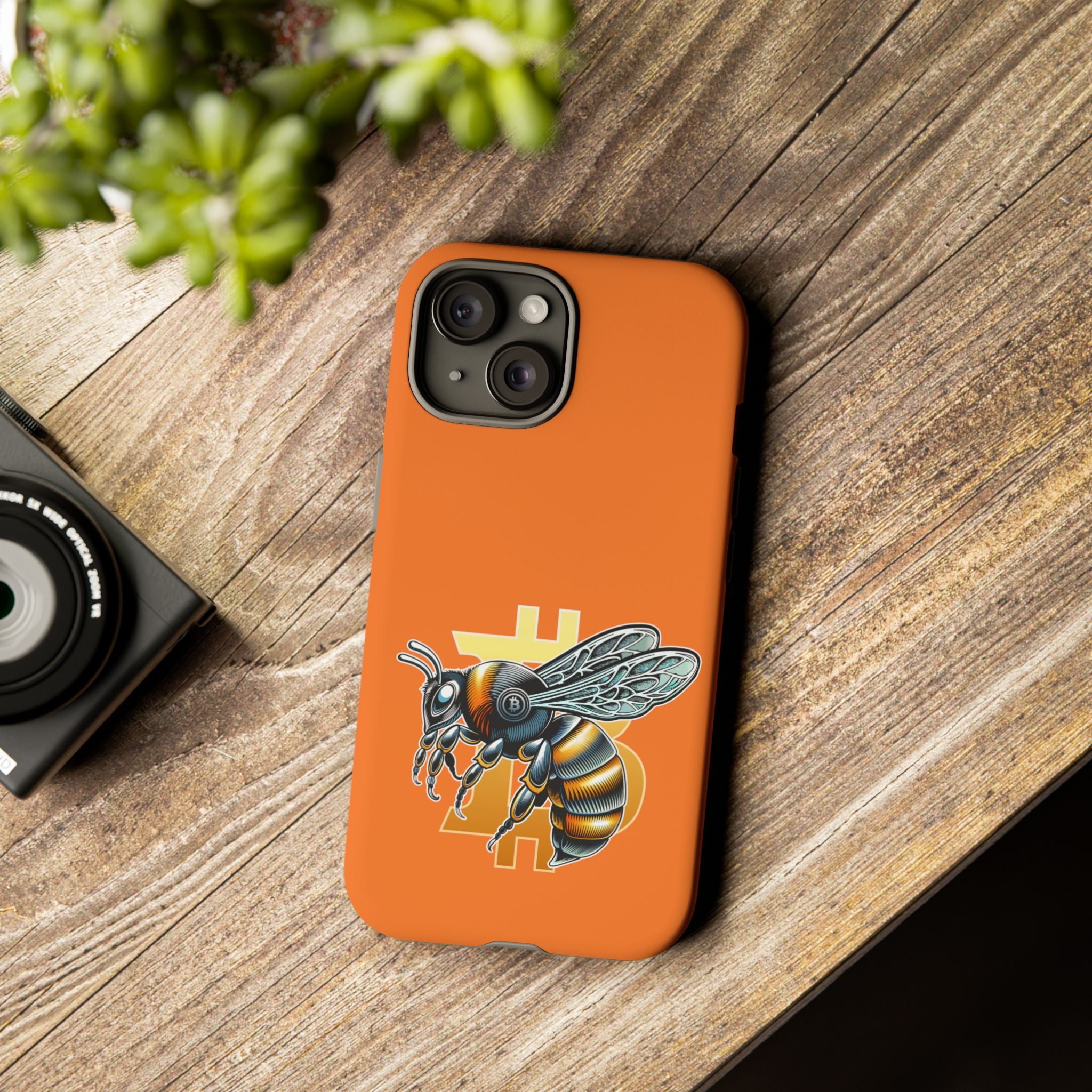 "CypherHornet-Bitcoin" Designer Phone Case - Bright Orange Protective Smartphone Cover | Crypto Gift